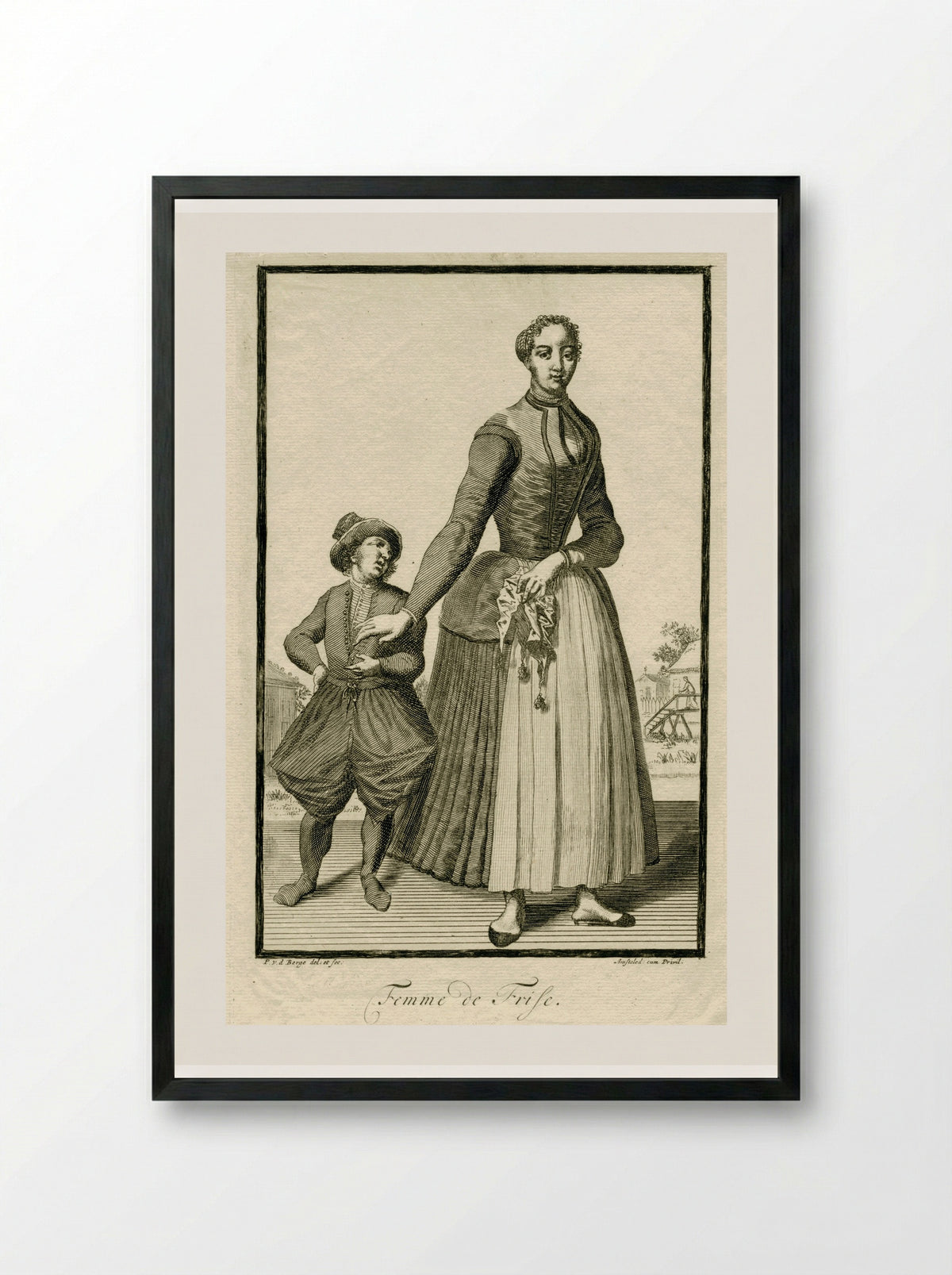 Femme de Frise (Woman from Friesland) - Pieter van den Berge - Framed Print Black