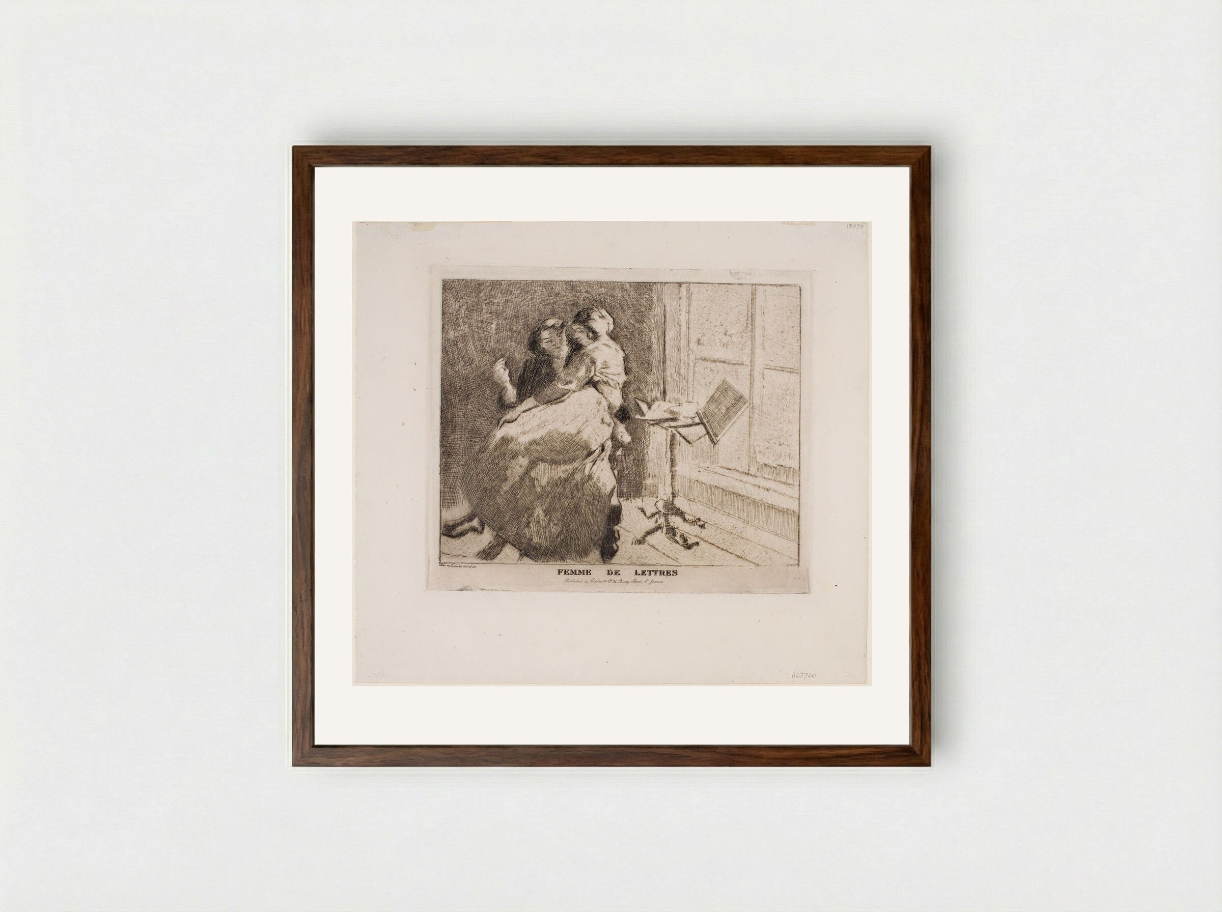 Femme de Lettres - Walter Sickert - Framed Print Dark Wood