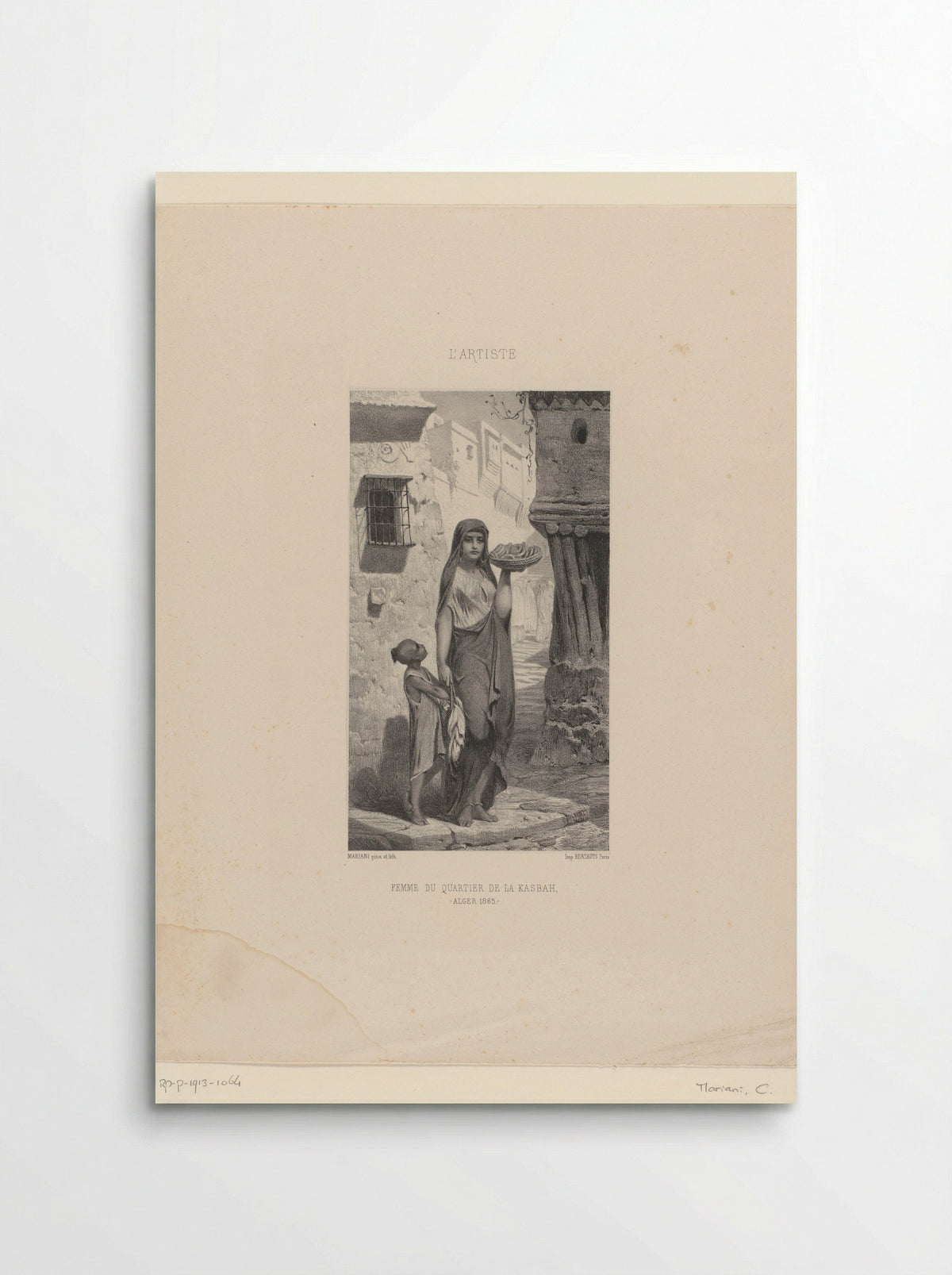 Femme du quartier de la Kasbah, Alger - C. Mariani - Poster
