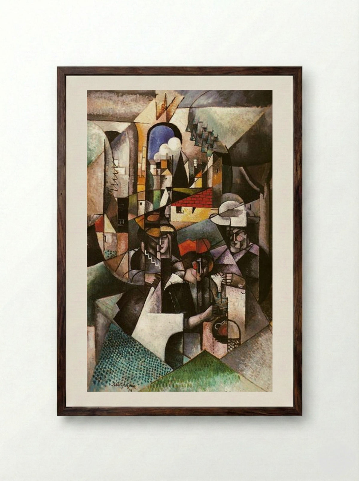 Femmes cousant - Albert Gleizes - Framed Print Dark Wood