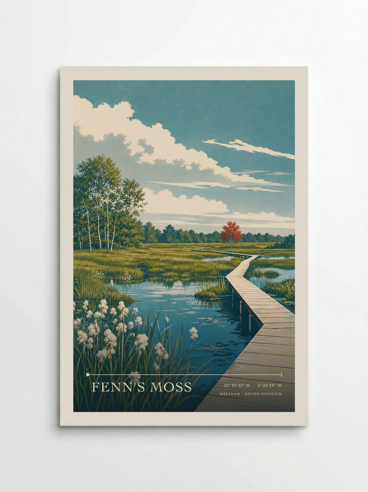 Fenn's Moss, Wrexham travel poster print