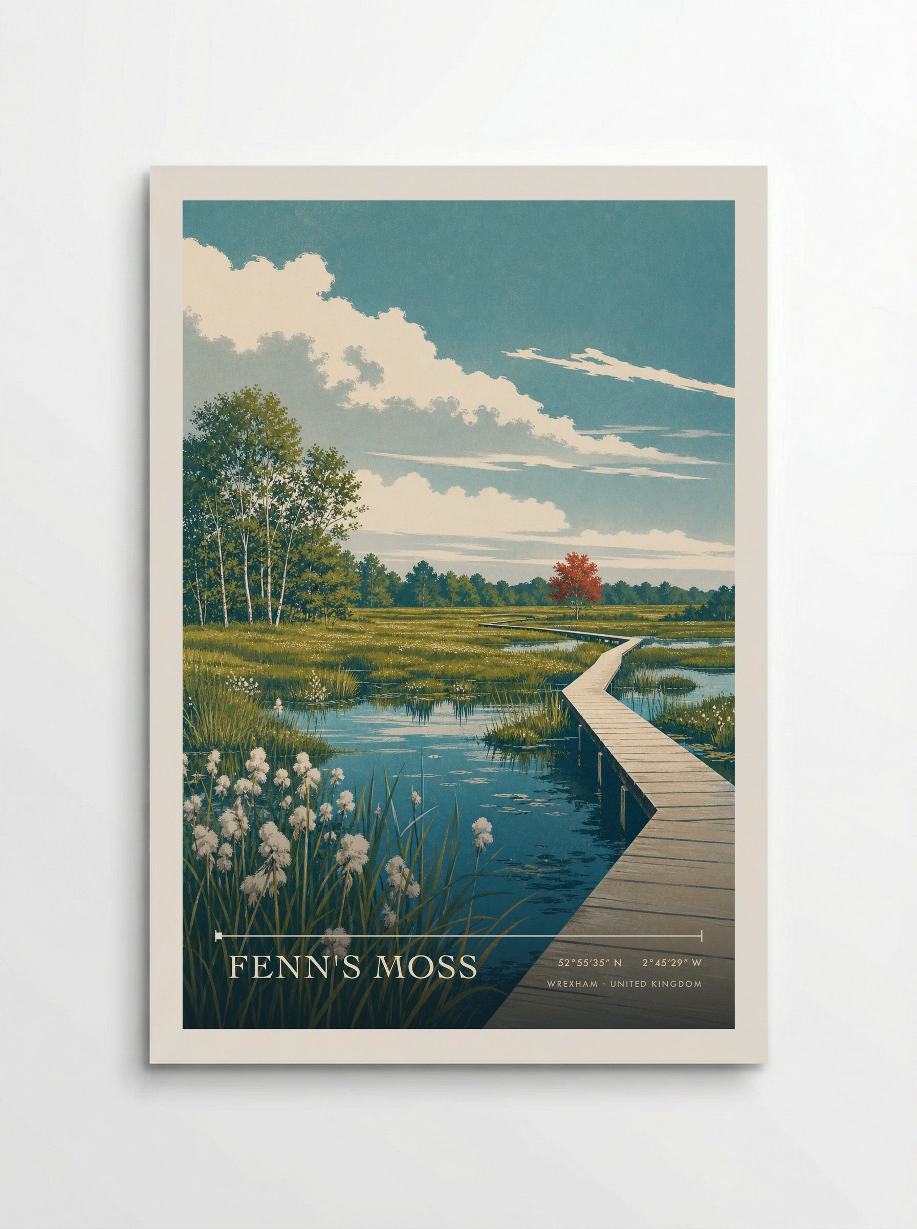 Fenn's Moss Wrexham United Kingdom Travel Poster - Poster