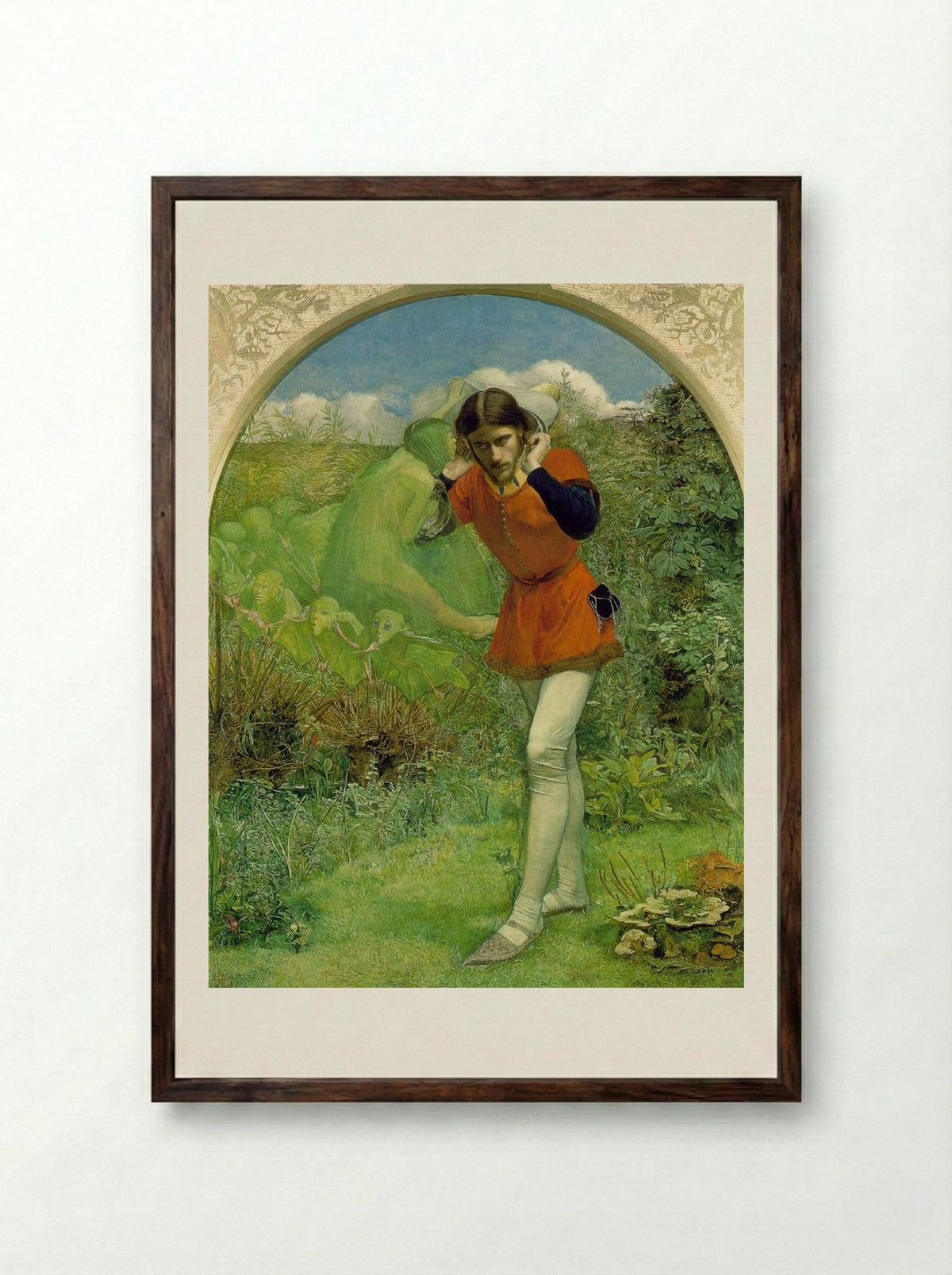Ferdinand Lured by Ariel - John Everett Millais - Framed Print Dark Wood