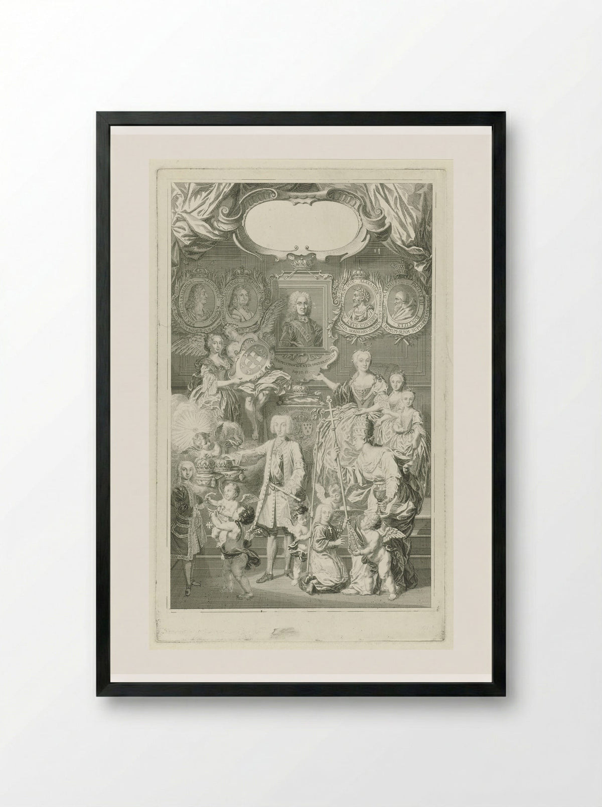 Ferdinand VI als opvolger van Filips V ten midden van zijn familie - Pieter Tanjé - Framed Print Black