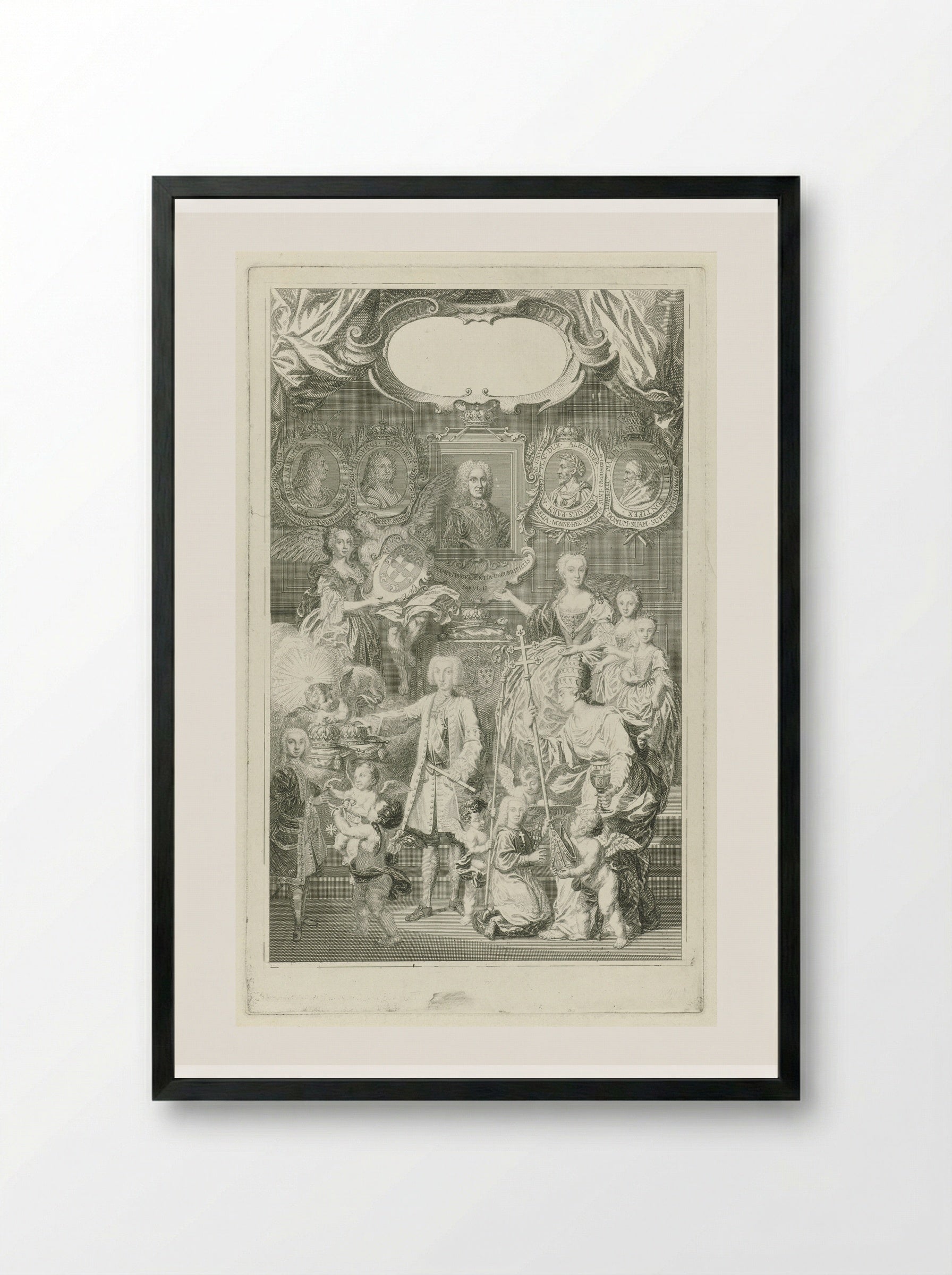 Ferdinand VI als opvolger van Filips V ten midden van zijn familie - Pieter Tanjé - Framed Print Black