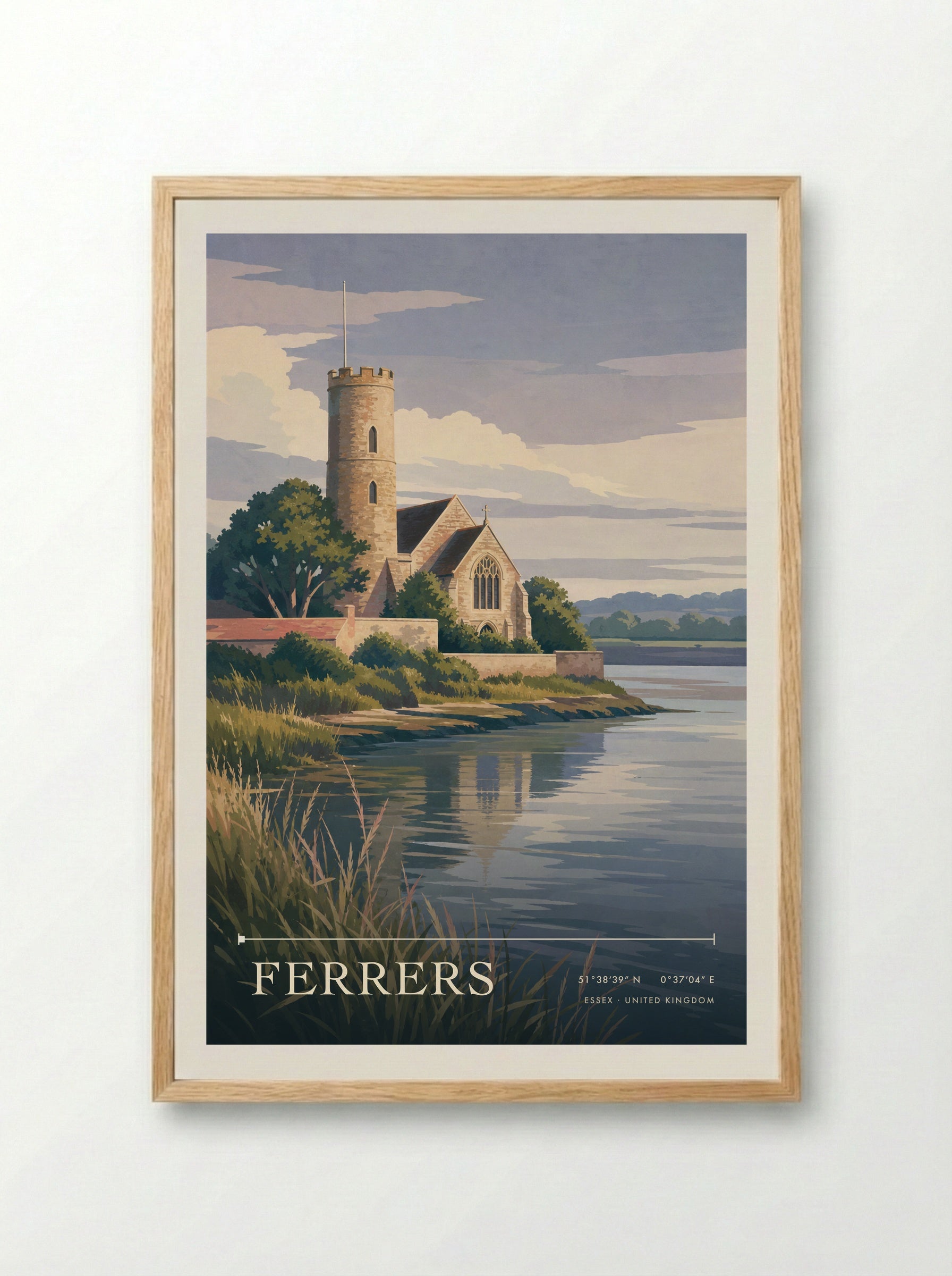 Ferrers Essex United Kingdom Travel Poster - Framed Print Wood