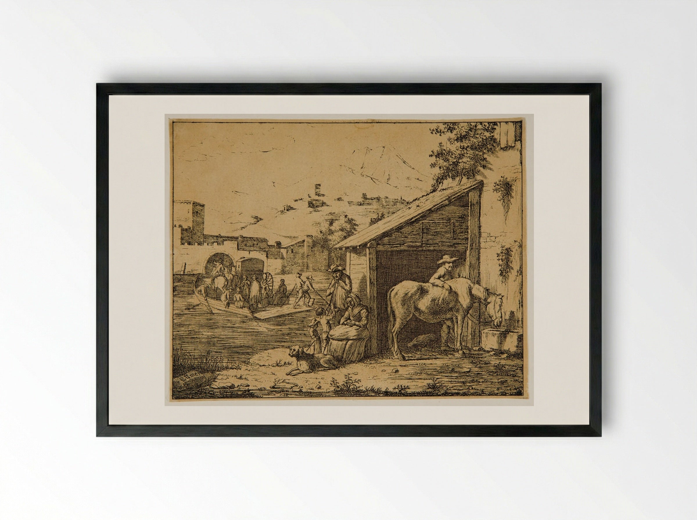 Ferry - P. Ellmer - Framed Print Black