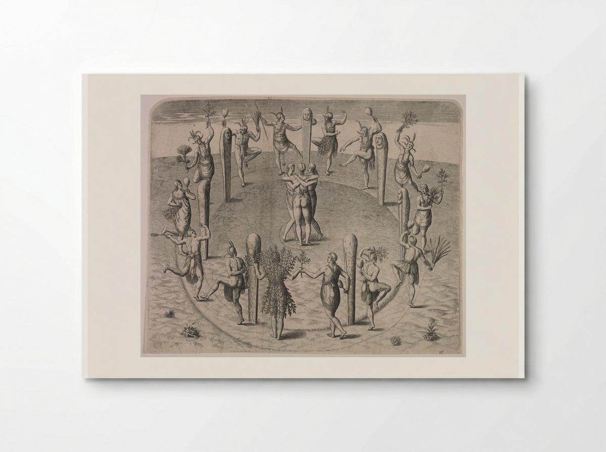 Festival Dance of the Virginians - Theodor de Bry - Poster