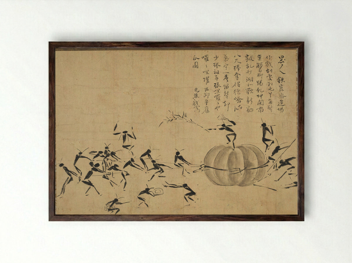 Festival of Insects - Motsurin Jōtō - Framed Print Dark Wood