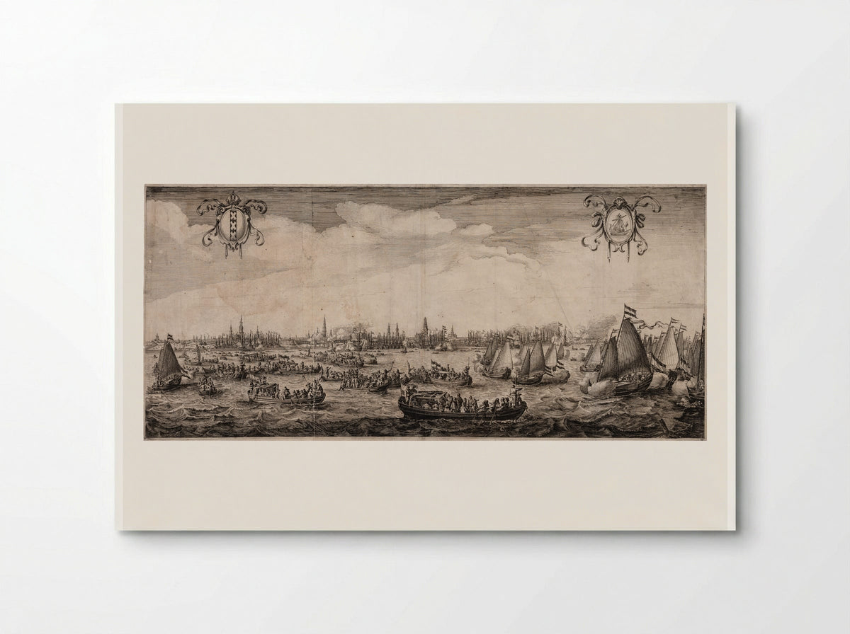 Festive Procession of Ships Before Amsterdam - Salomon Savery - Poster