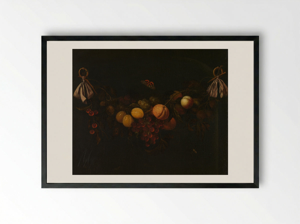 Festoen van vruchten - Johannes Borman - Framed Print Black