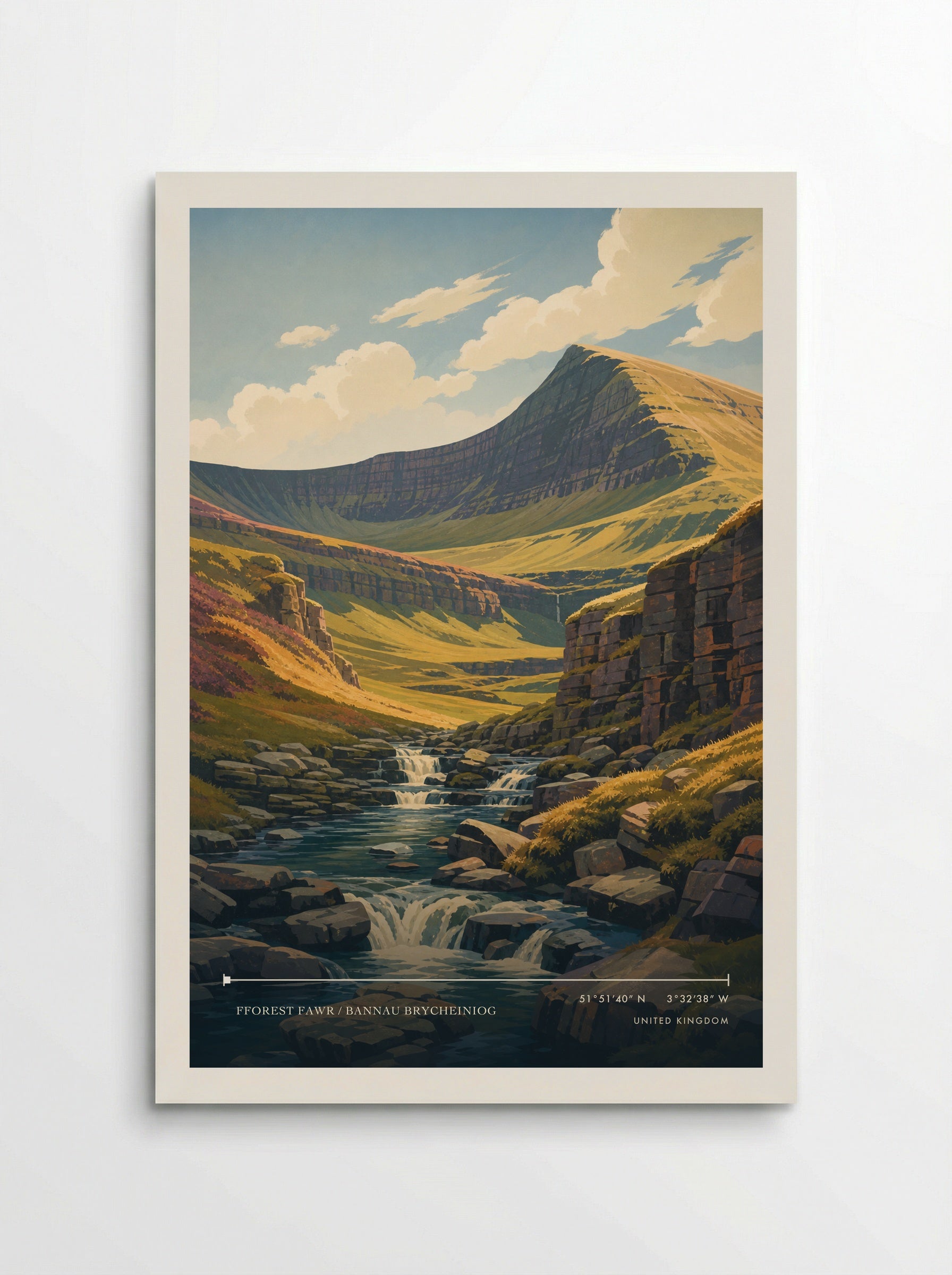 Fforest Fawr / Bannau Brycheiniog United Kingdom Travel Poster - Poster