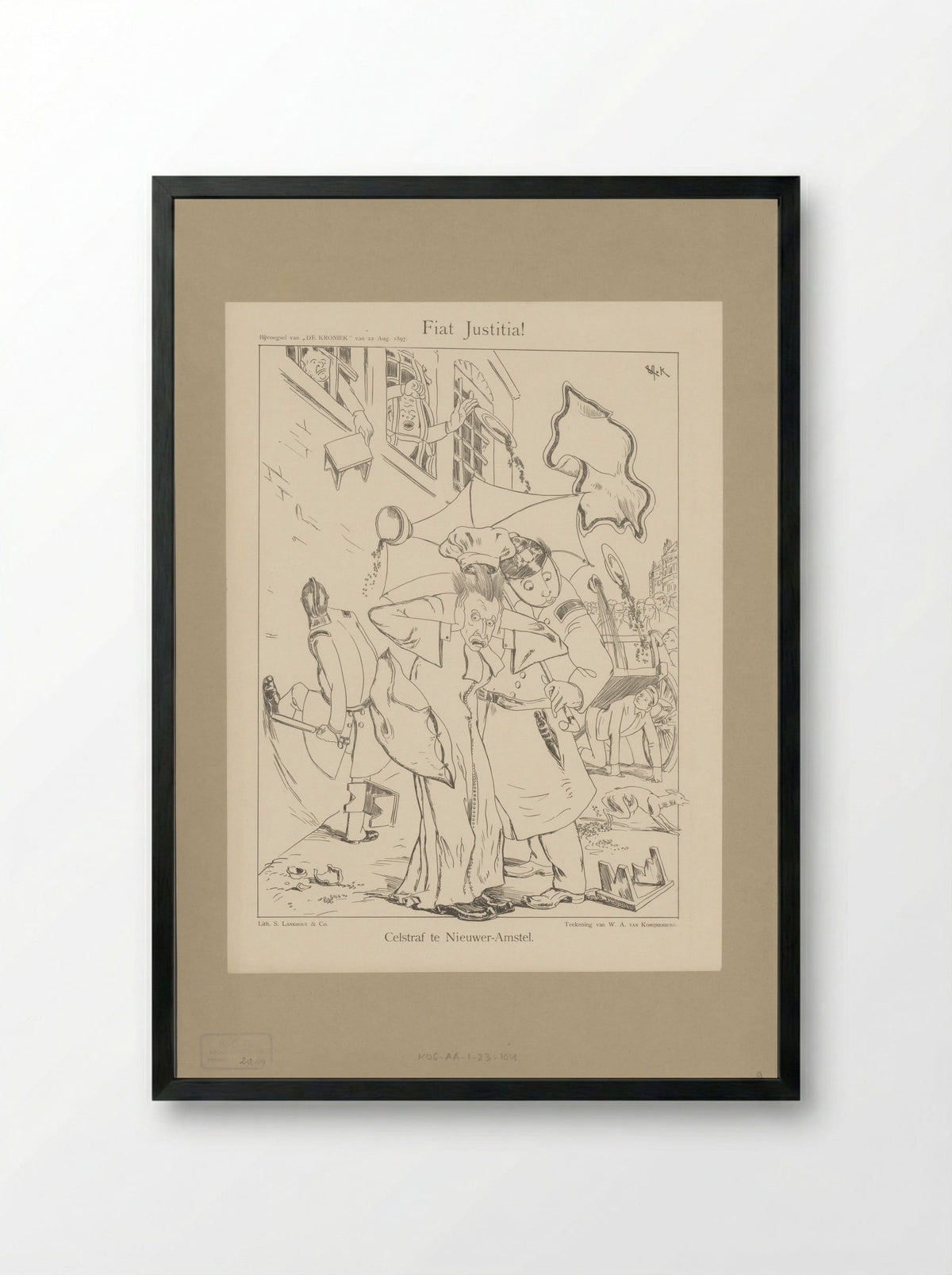 Fiat Justitia! Celstraf te Nieuwer-Amstel - Willem van Konijnenburg - Framed Print Black