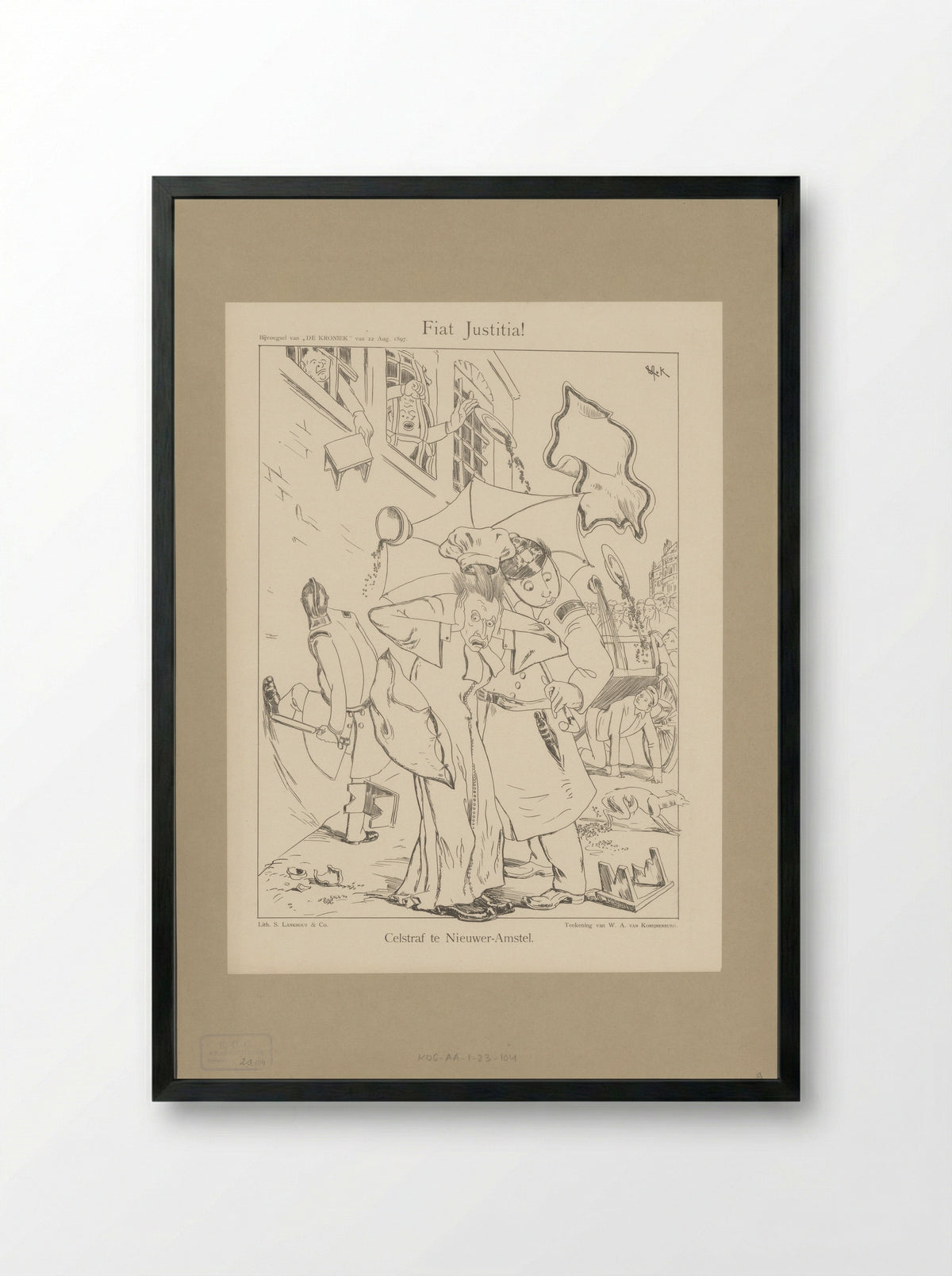 Fiat Justitia! Celstraf te Nieuwer-Amstel - Willem van Konijnenburg - Framed Print Black