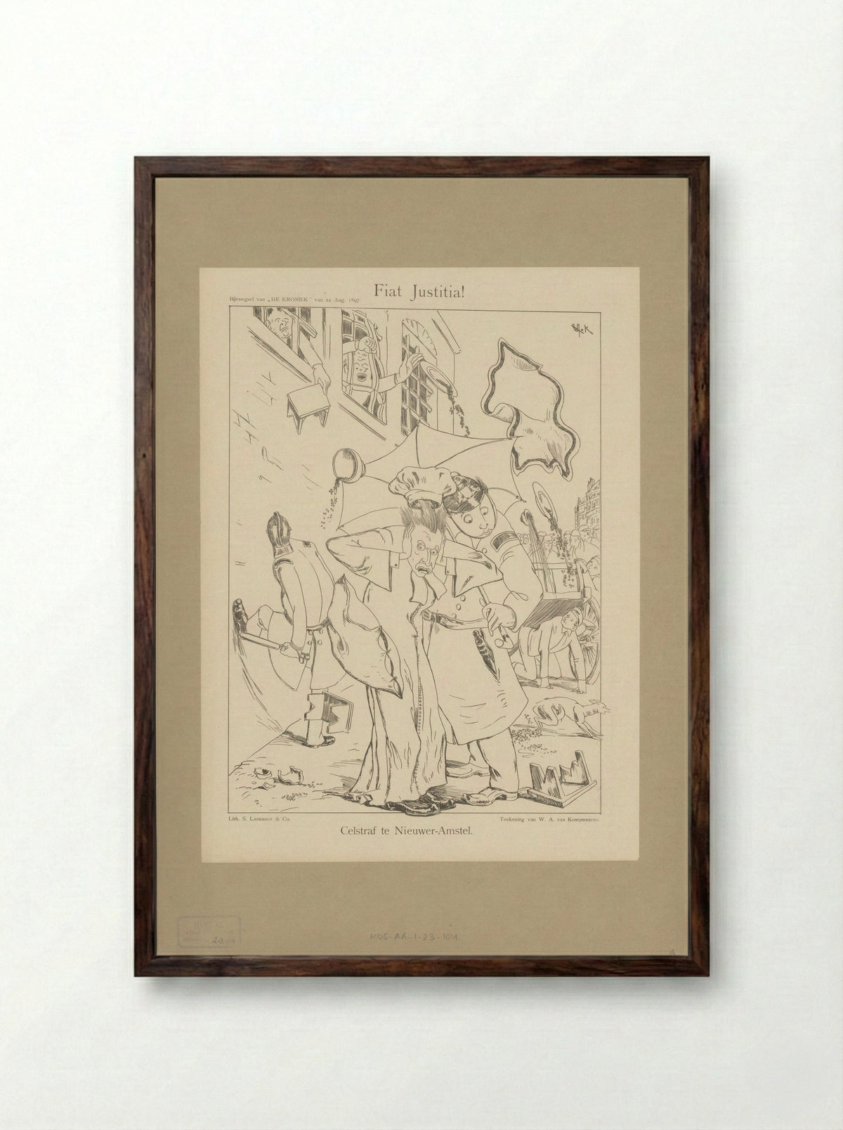 Fiat Justitia! Celstraf te Nieuwer-Amstel - Willem van Konijnenburg - Framed Print Dark Wood