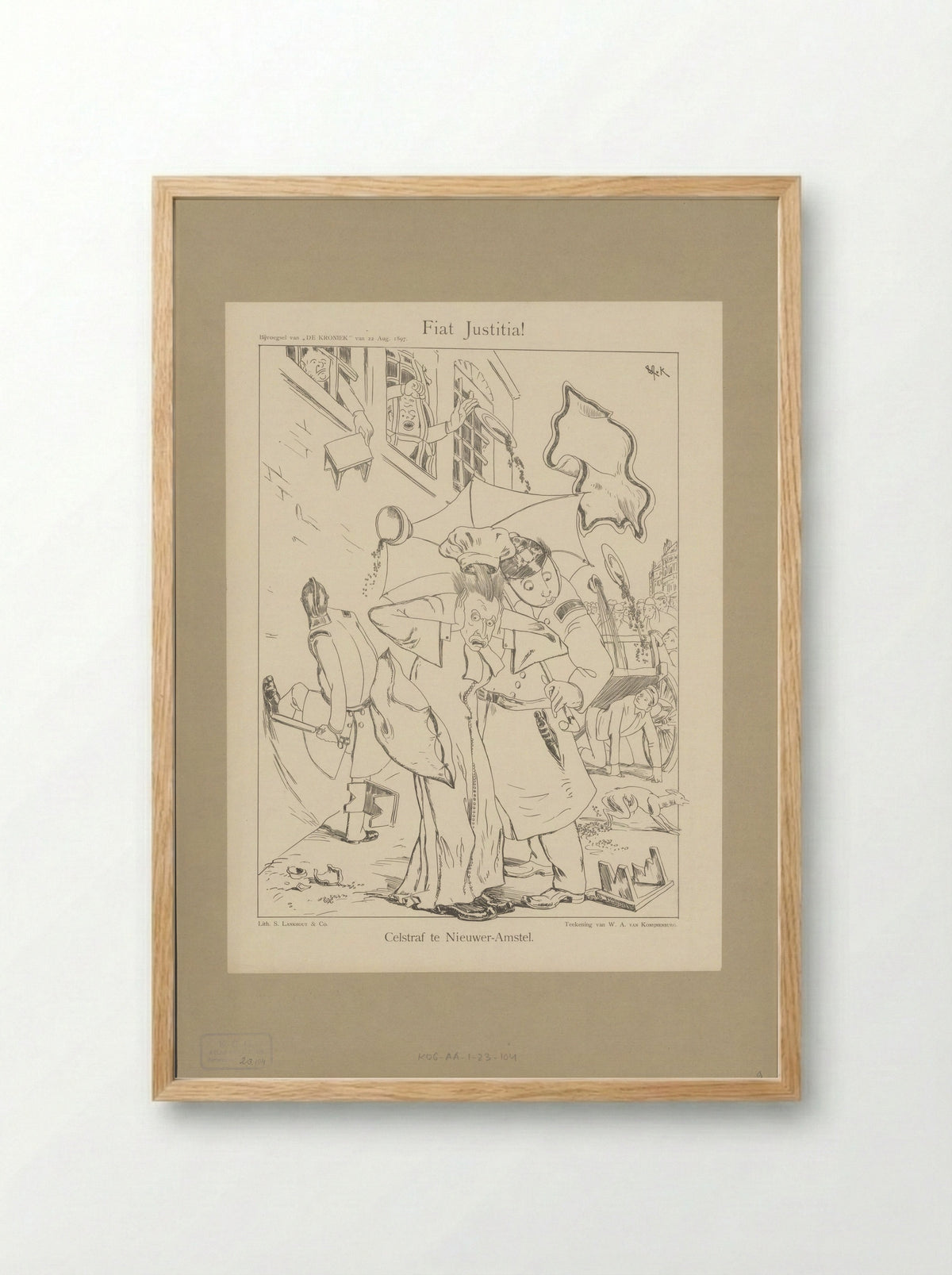 Fiat Justitia! Celstraf te Nieuwer-Amstel - Willem van Konijnenburg - Framed Print Wood