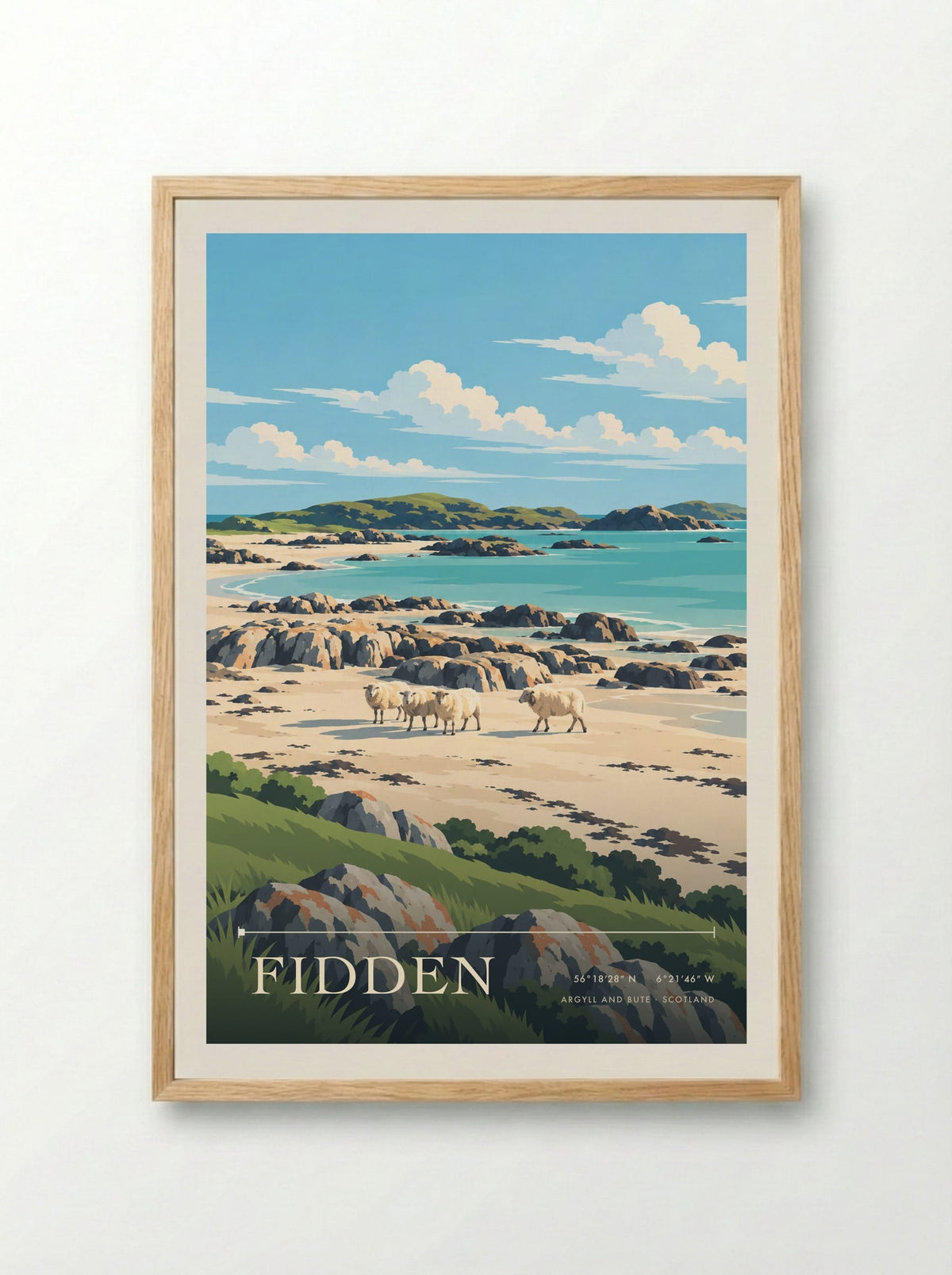 Fidden, Argyll and Bute | Travel Poster - Framed Print Wood