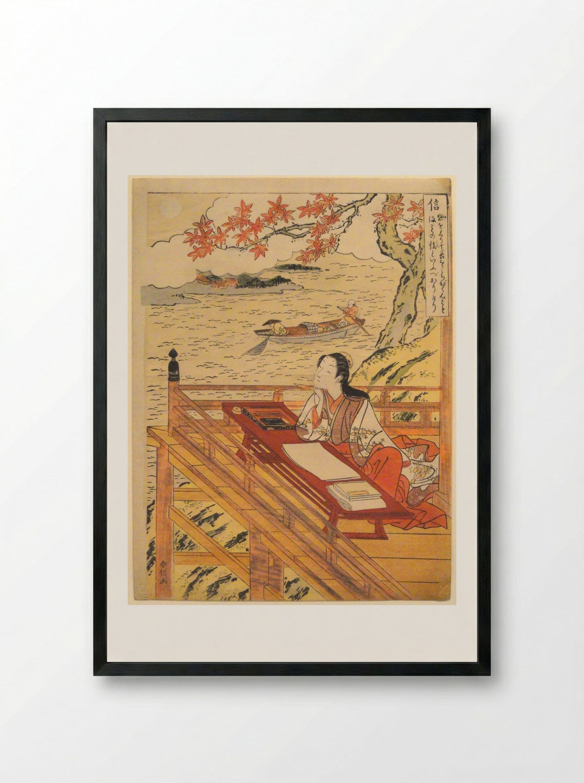 Fidelity (Shin), from the series Five Cardinal Virtues - Suzuki Harunobu - Framed Print Black