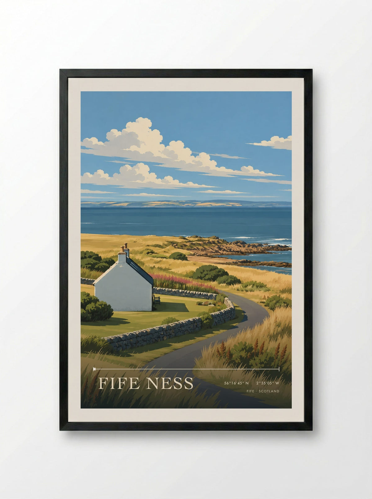 Fife Ness | Travel Poster - Framed Print Black