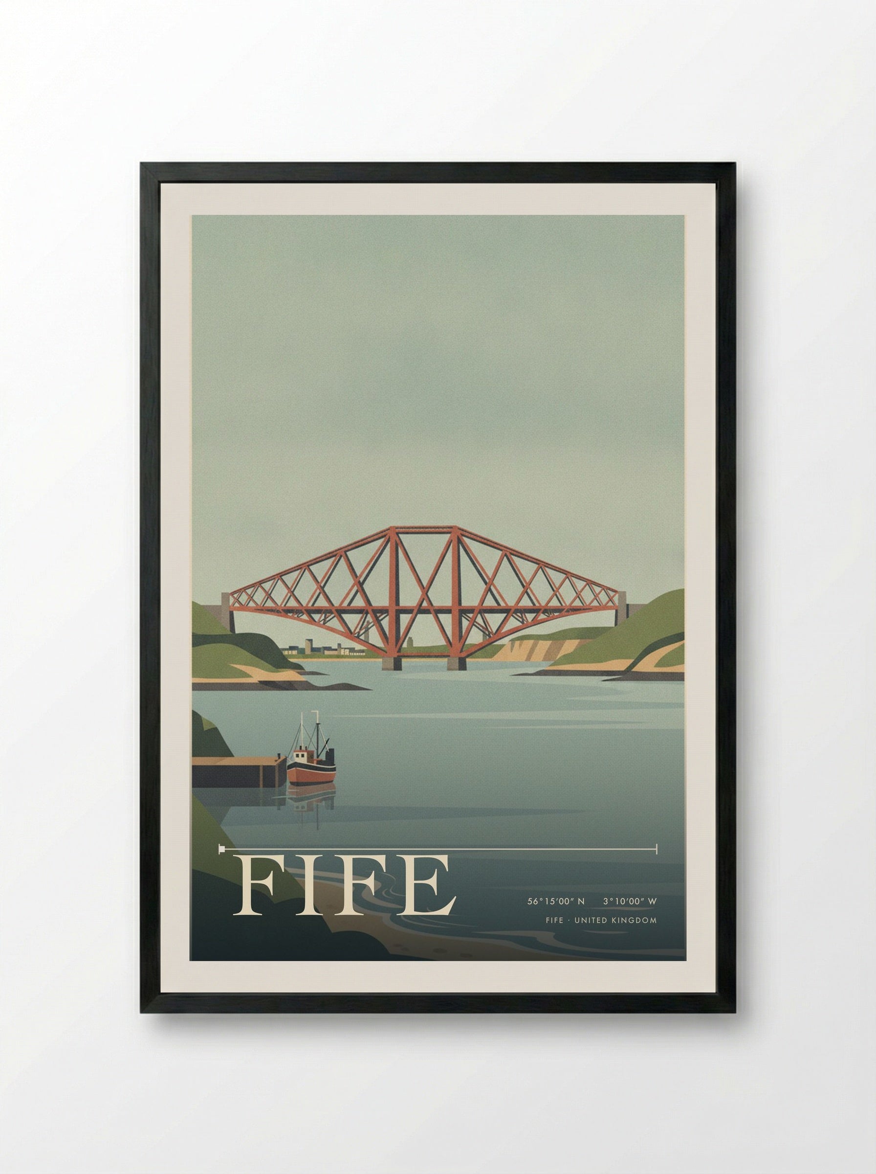 Fife United Kingdom Travel Poster - Framed Print Black