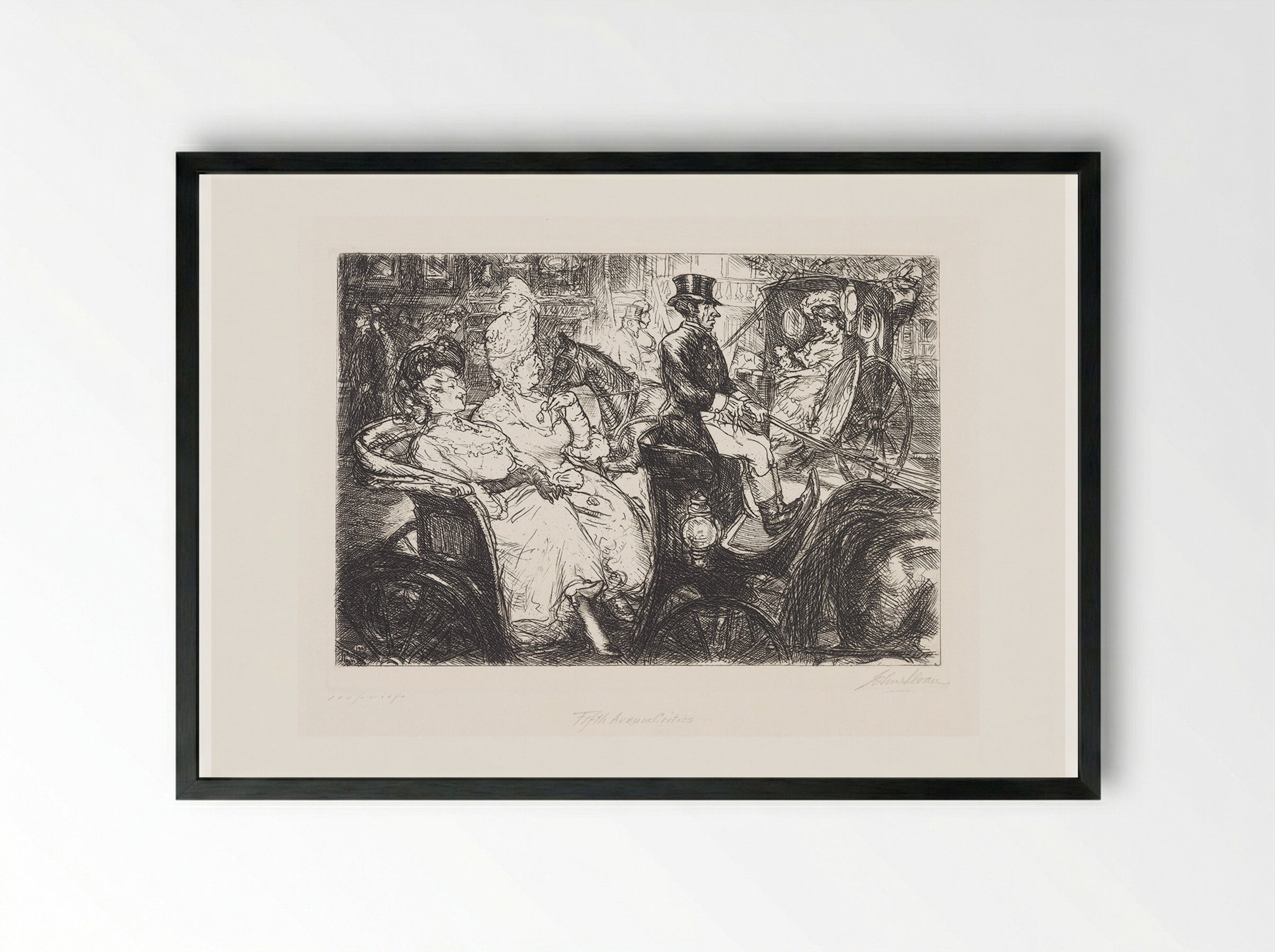 Fifth Avenue Critics - John French Sloan - Framed Print Black