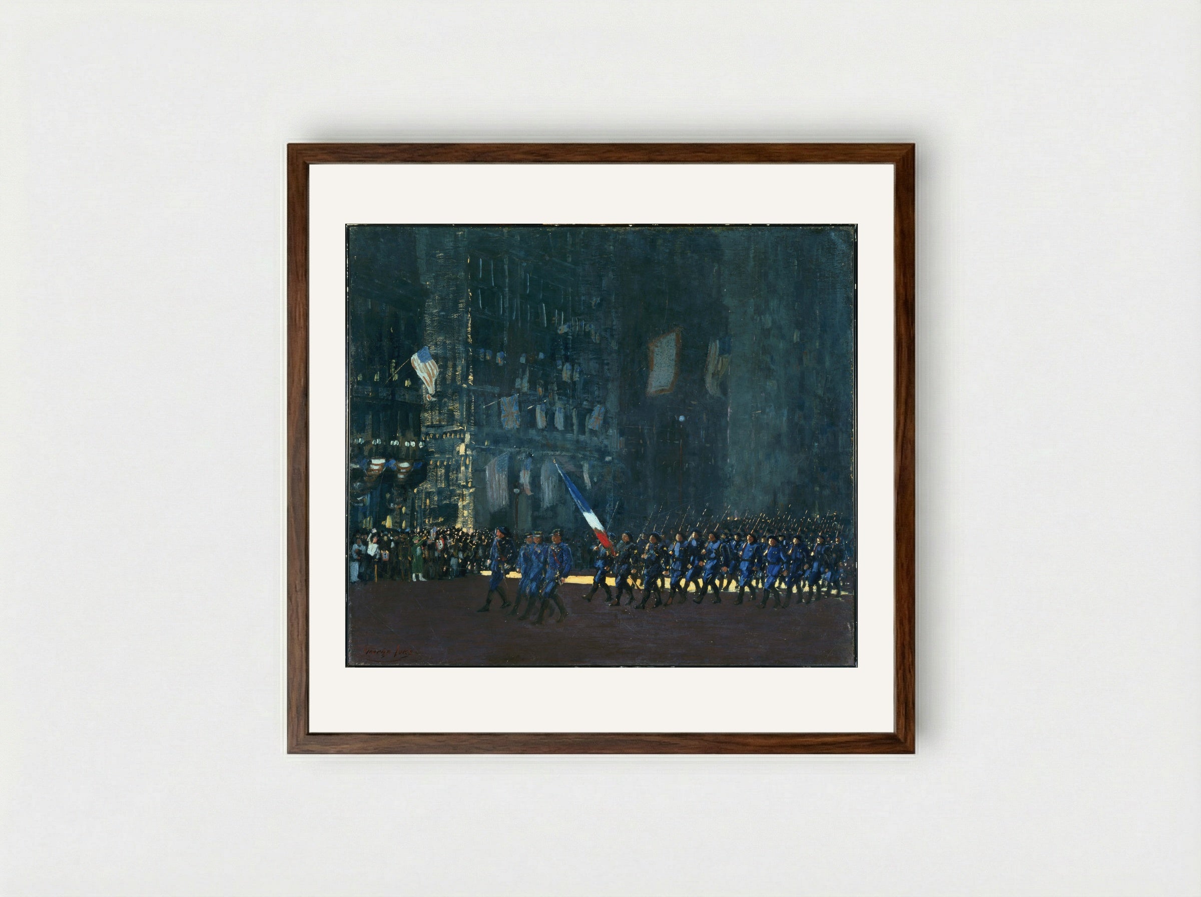 Fifth Avenue, New York - George Luks - Framed Print Dark Wood
