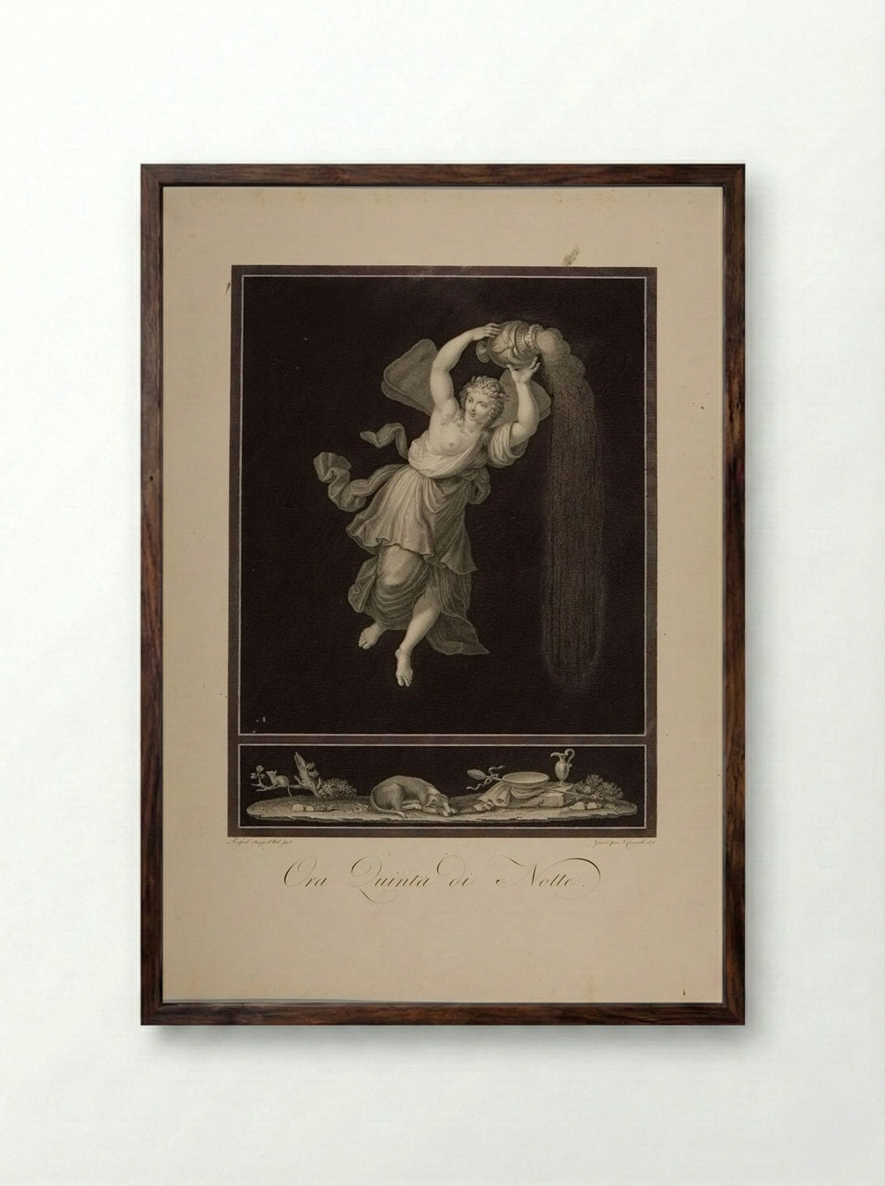 Fifth hour of night - Louis Croutelle - Framed Print Dark Wood