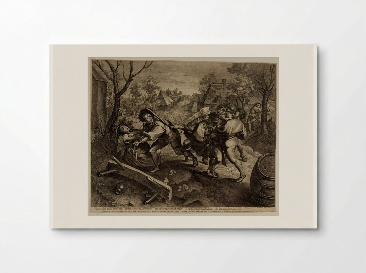 Fight of Peasants at Cards - Lucas Vorsterman I - Poster