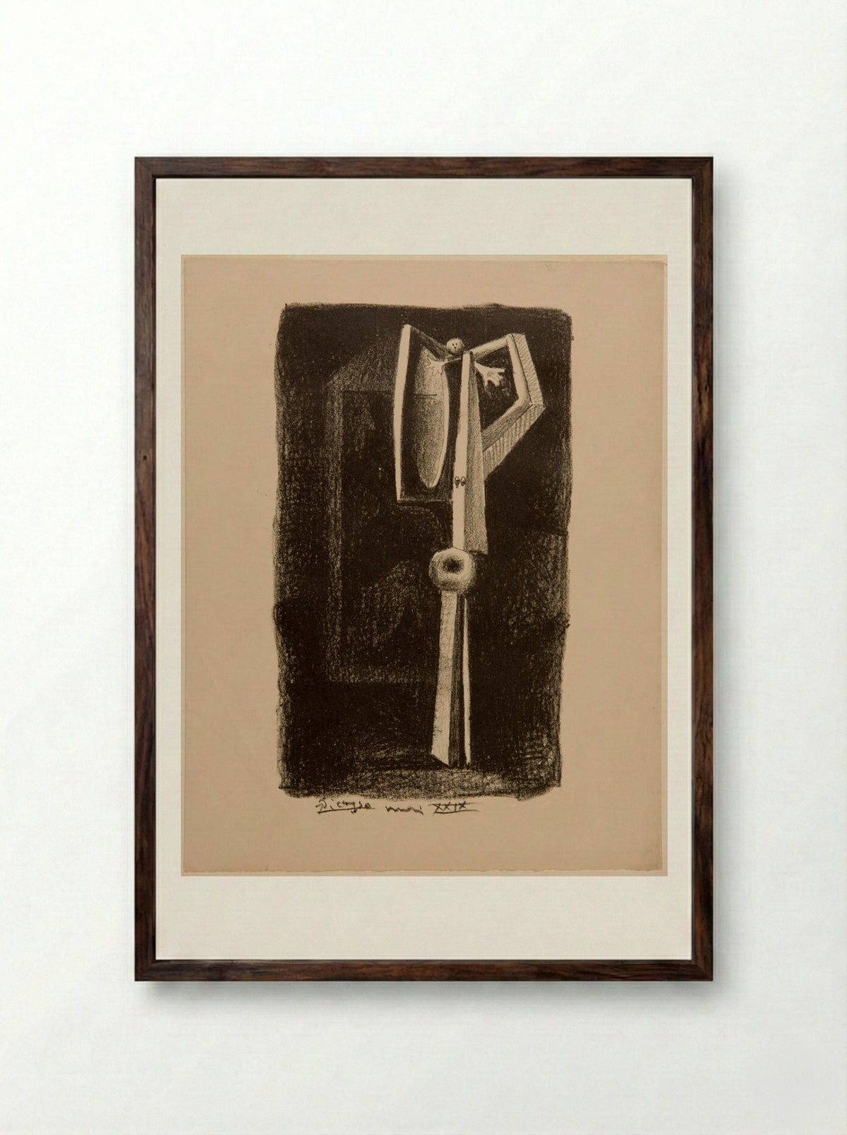 Figure, Bather in the Hut - Pablo Picasso - Framed Print Dark Wood