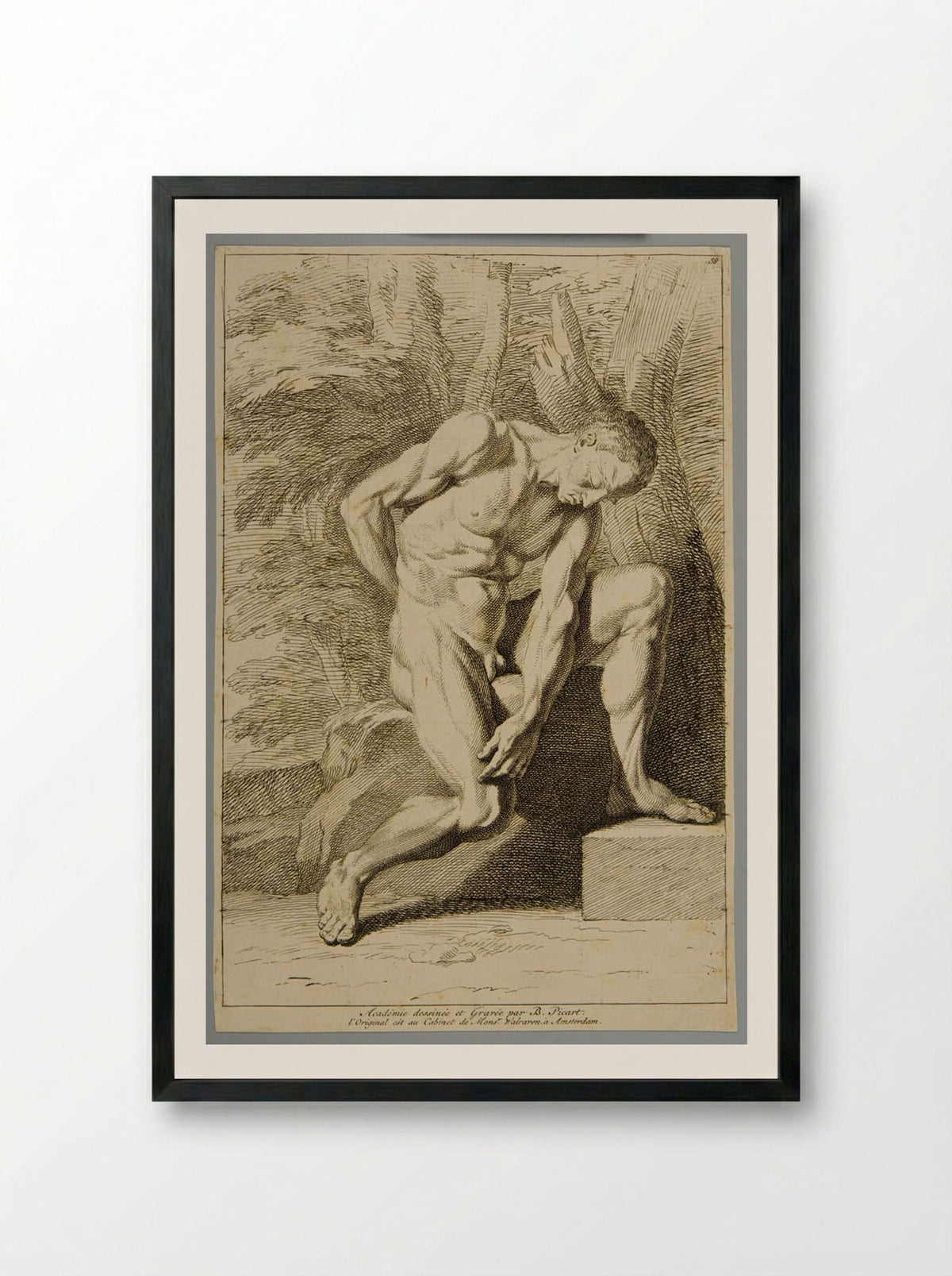 Figure of a Man - Bernard Picart - Framed Print Black