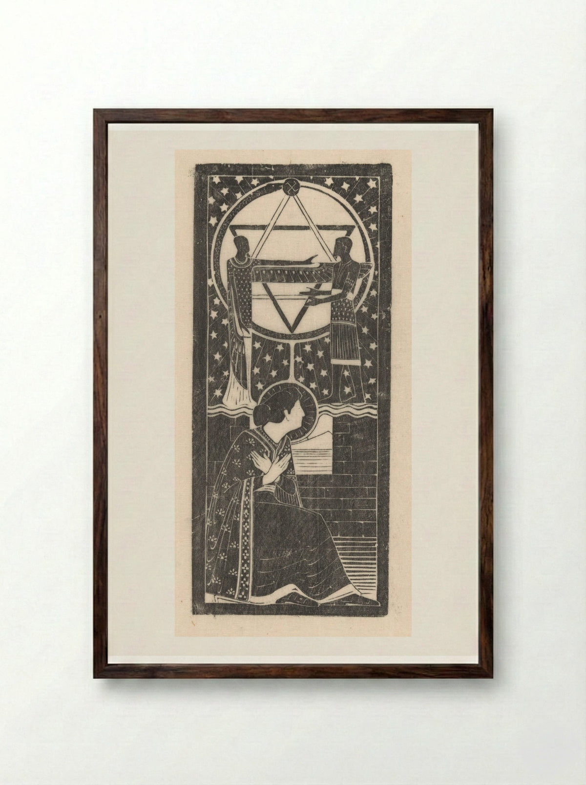 Figuren bij een theosofisch embleem - Karel Petrus Cornelis de Bazel - Framed Print Dark Wood