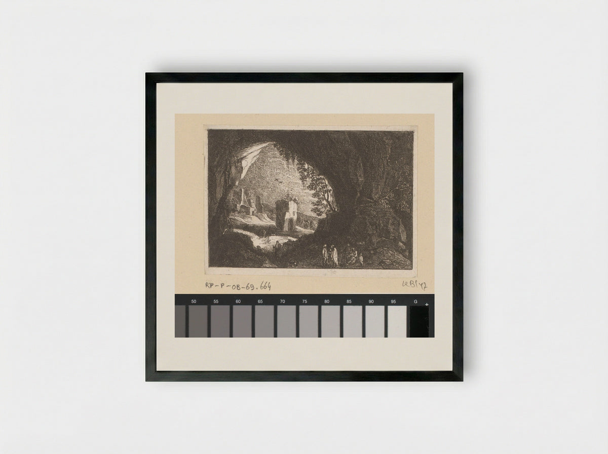 Figuren in een grot - Antoine de Marcenay de Ghuy - Framed Print Black