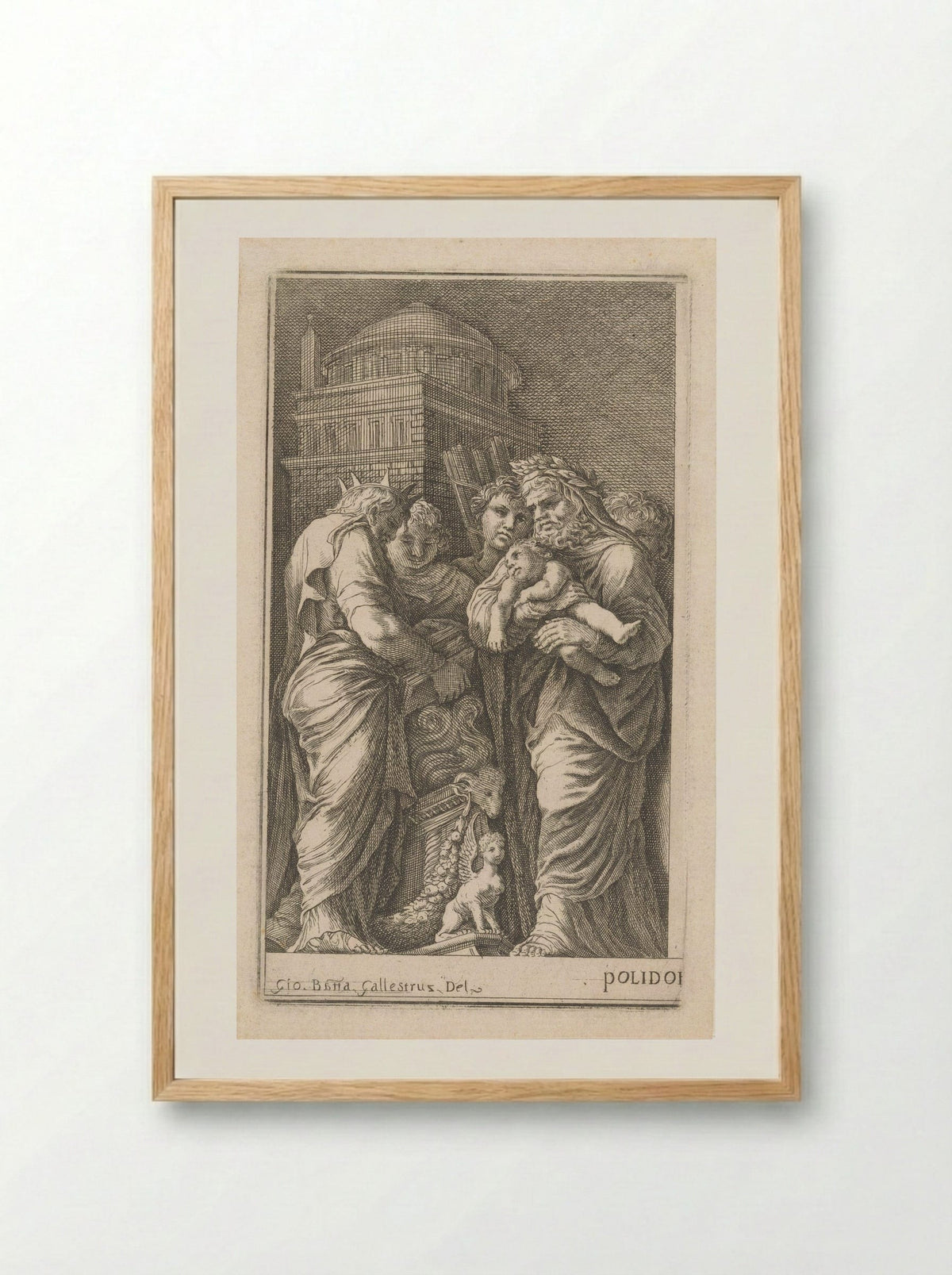 Figuren rondom een altaar - Giovanni Francesco Venturini - Framed Print Wood