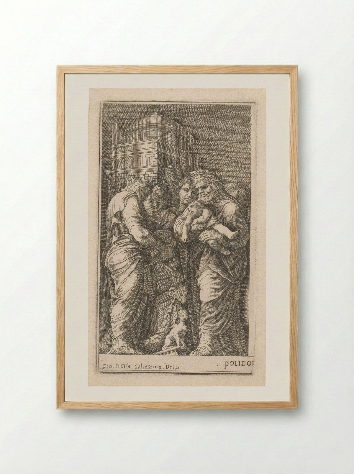 Figuren rondom een altaar - Giovanni Francesco Venturini - Framed Print Wood