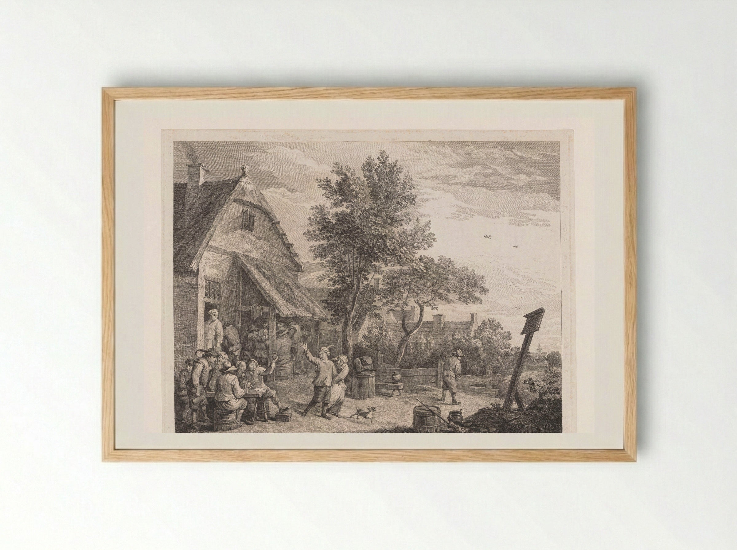 Figuren voor een herberg - Jacques-Philippe Le Bas - Framed Print Wood