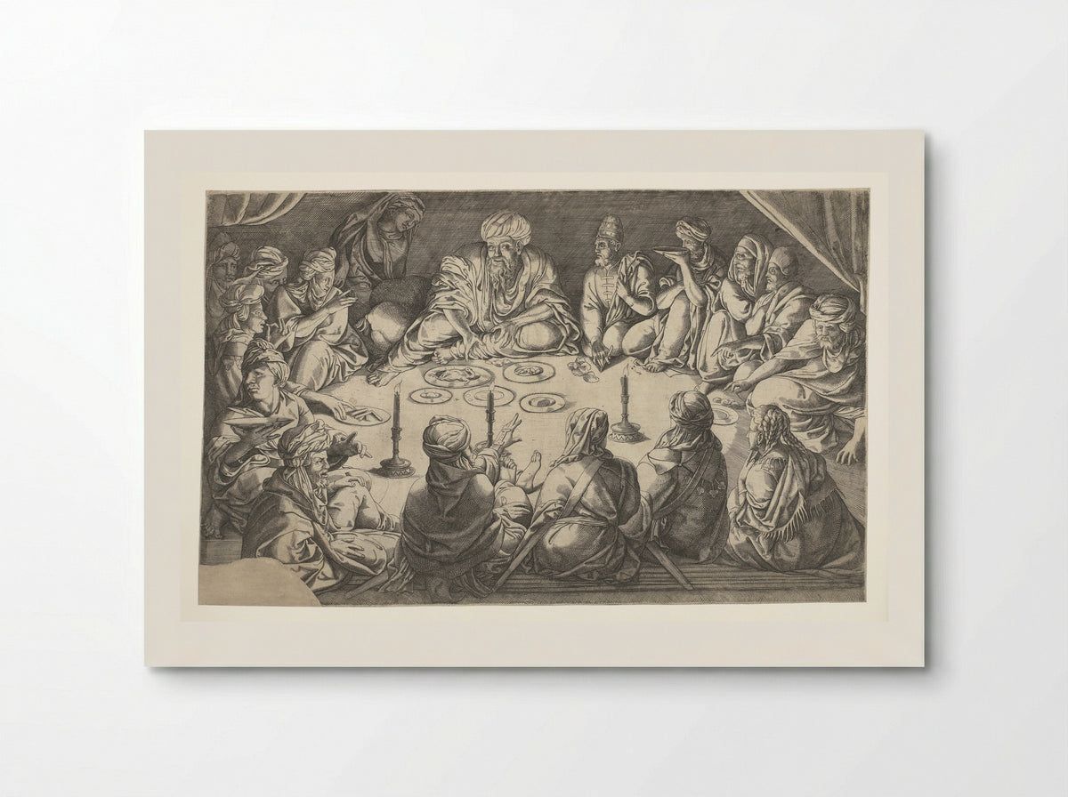 Figures in North African Attire Seated around a Table - Jan Cornelisz Vermeyen - Poster