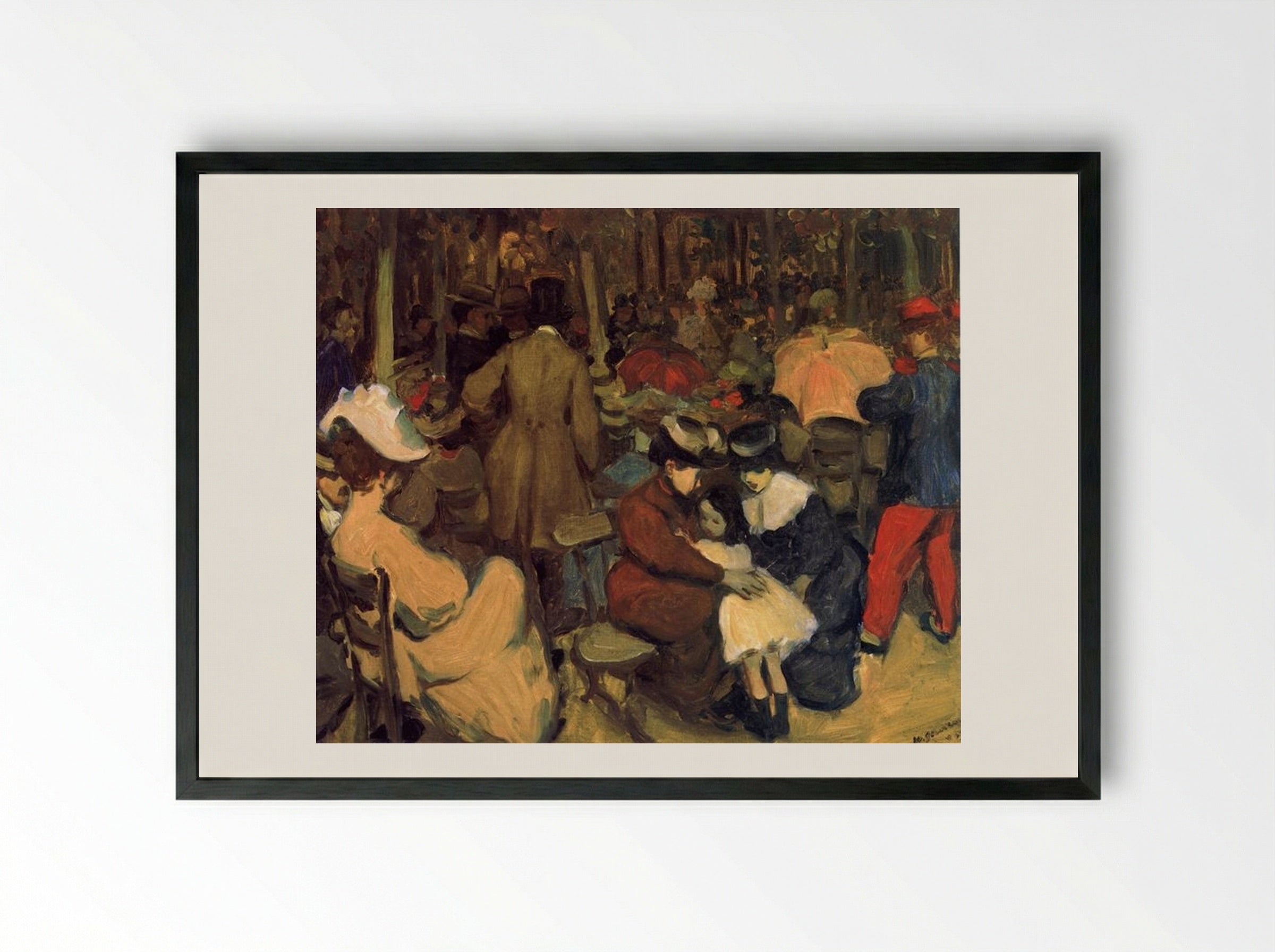 Figures in a Park, Paris - William James Glackens - Framed Print Black