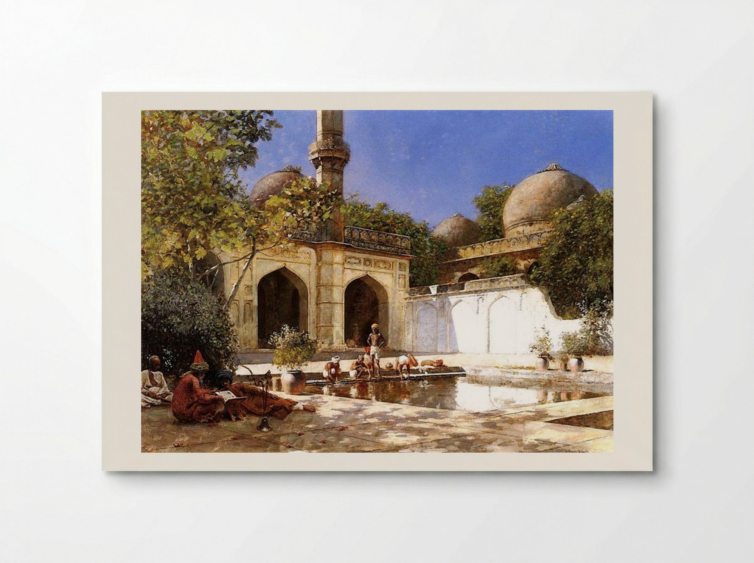 Figures in the Courtyard of a Mosque - Edwin Lord Weeks - Poster