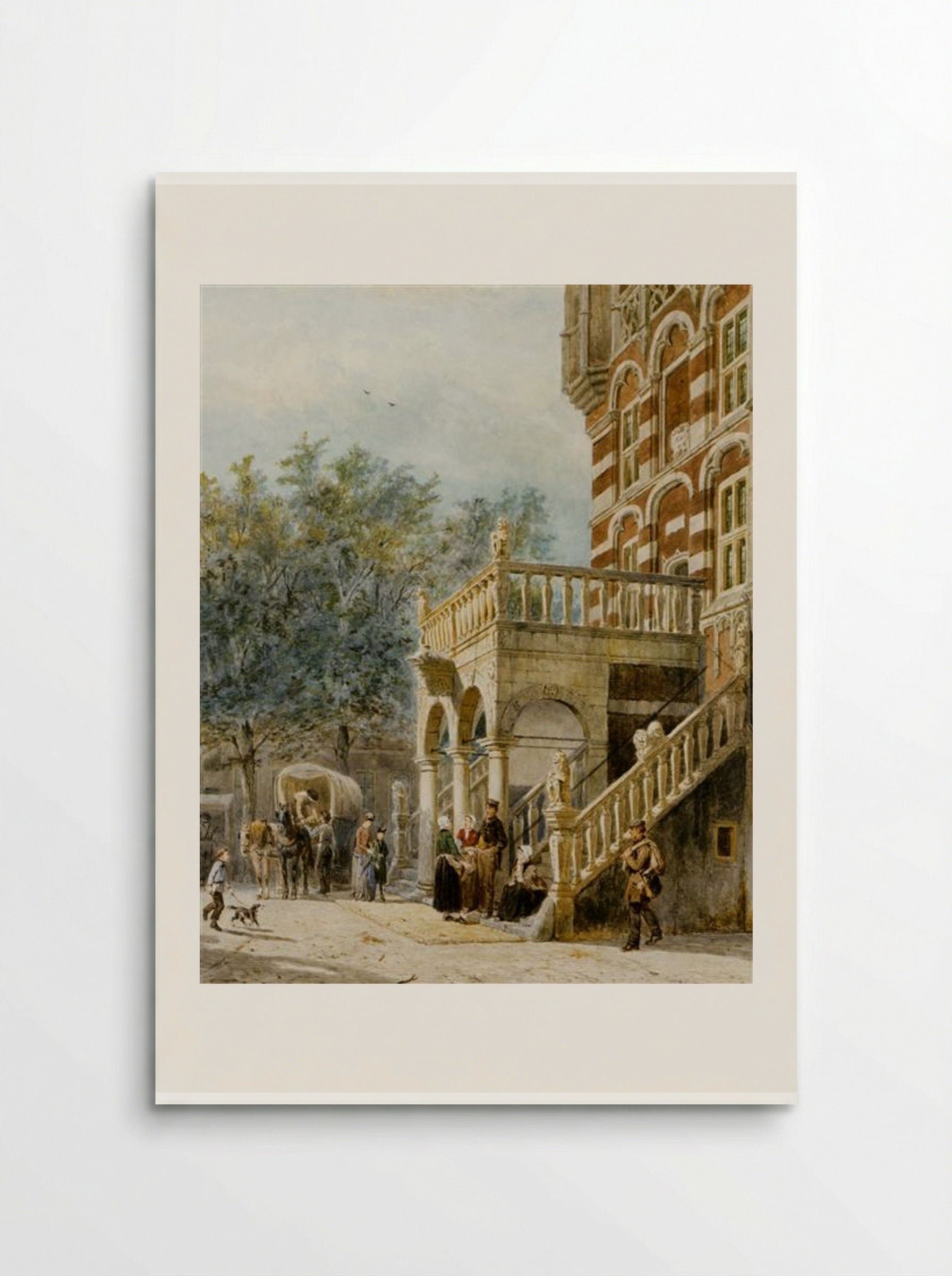 Figures on the Bank in Deventer - Cornelis Springer - Poster