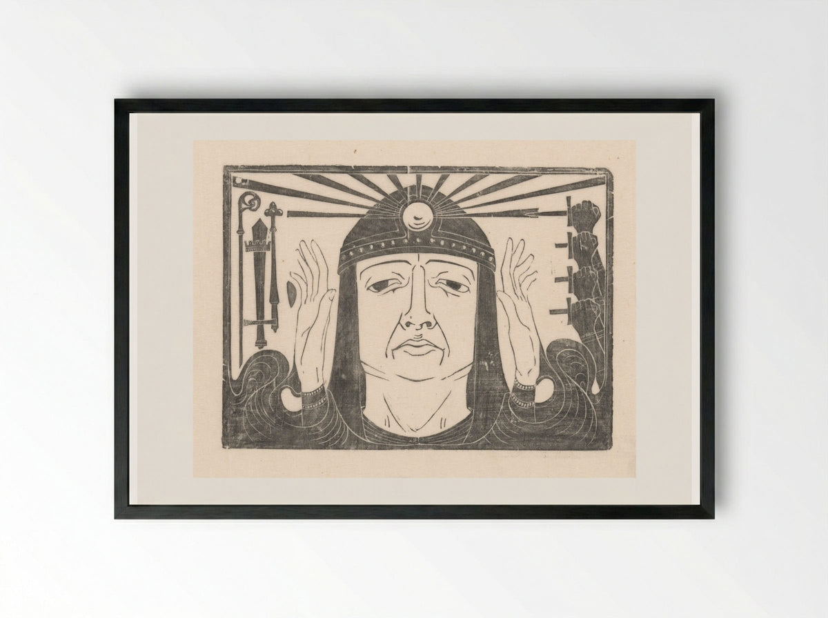 Figuur met regalia en steekwapens - Karel Petrus Cornelis de Bazel - Framed Print Black