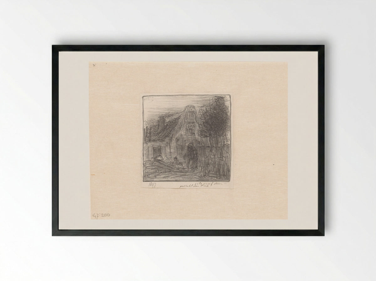 Figuur voor een huis - Herman Antonius van Daalhoff - Framed Print Black