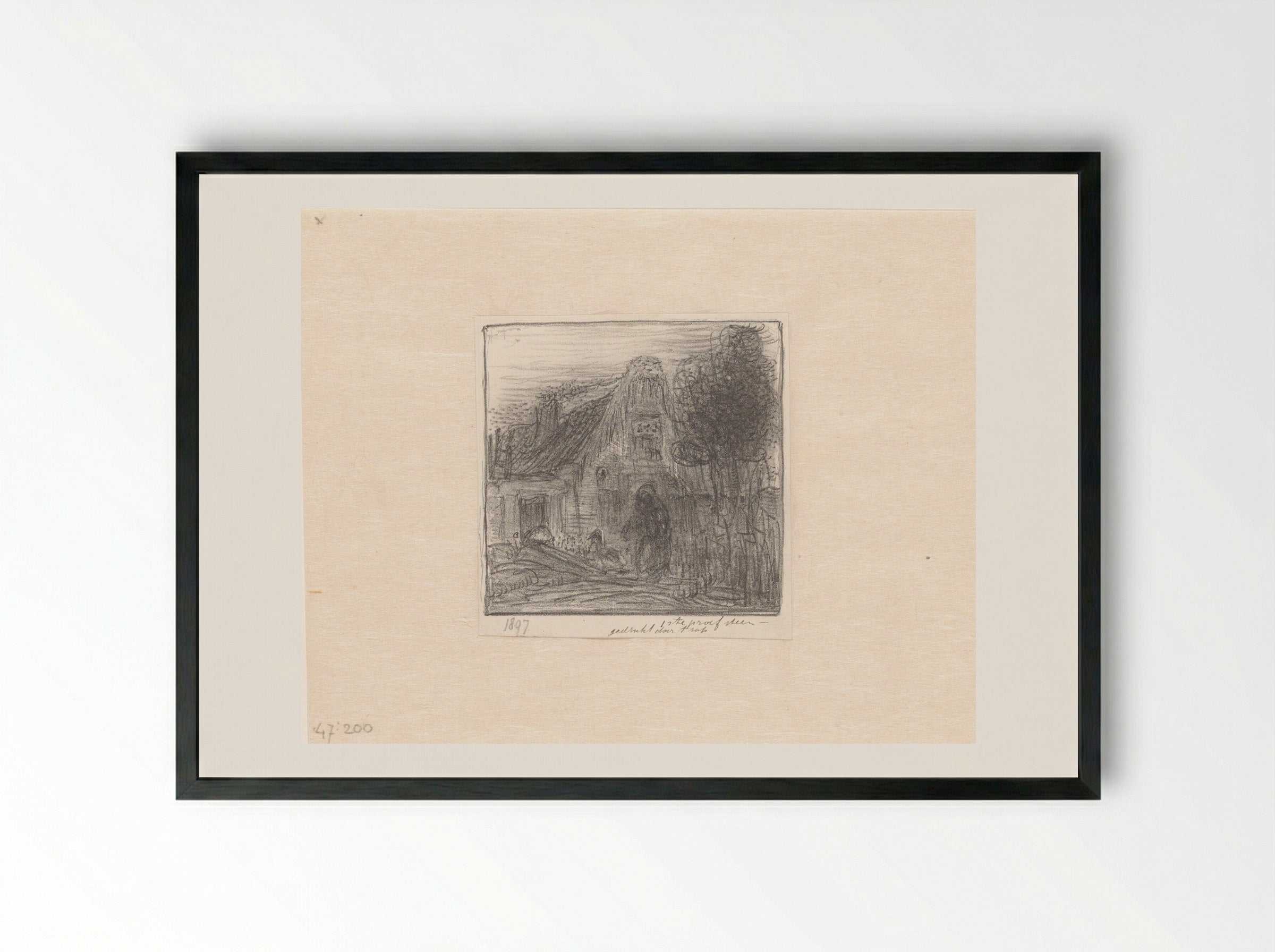 Figuur voor een huis - Herman Antonius van Daalhoff - Framed Print Black