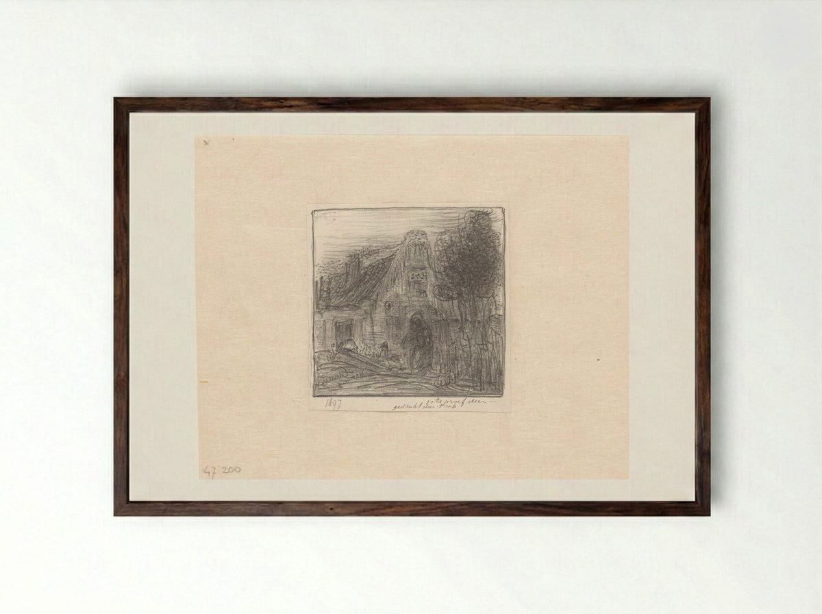 Figuur voor een huis - Herman Antonius van Daalhoff - Framed Print Dark Wood