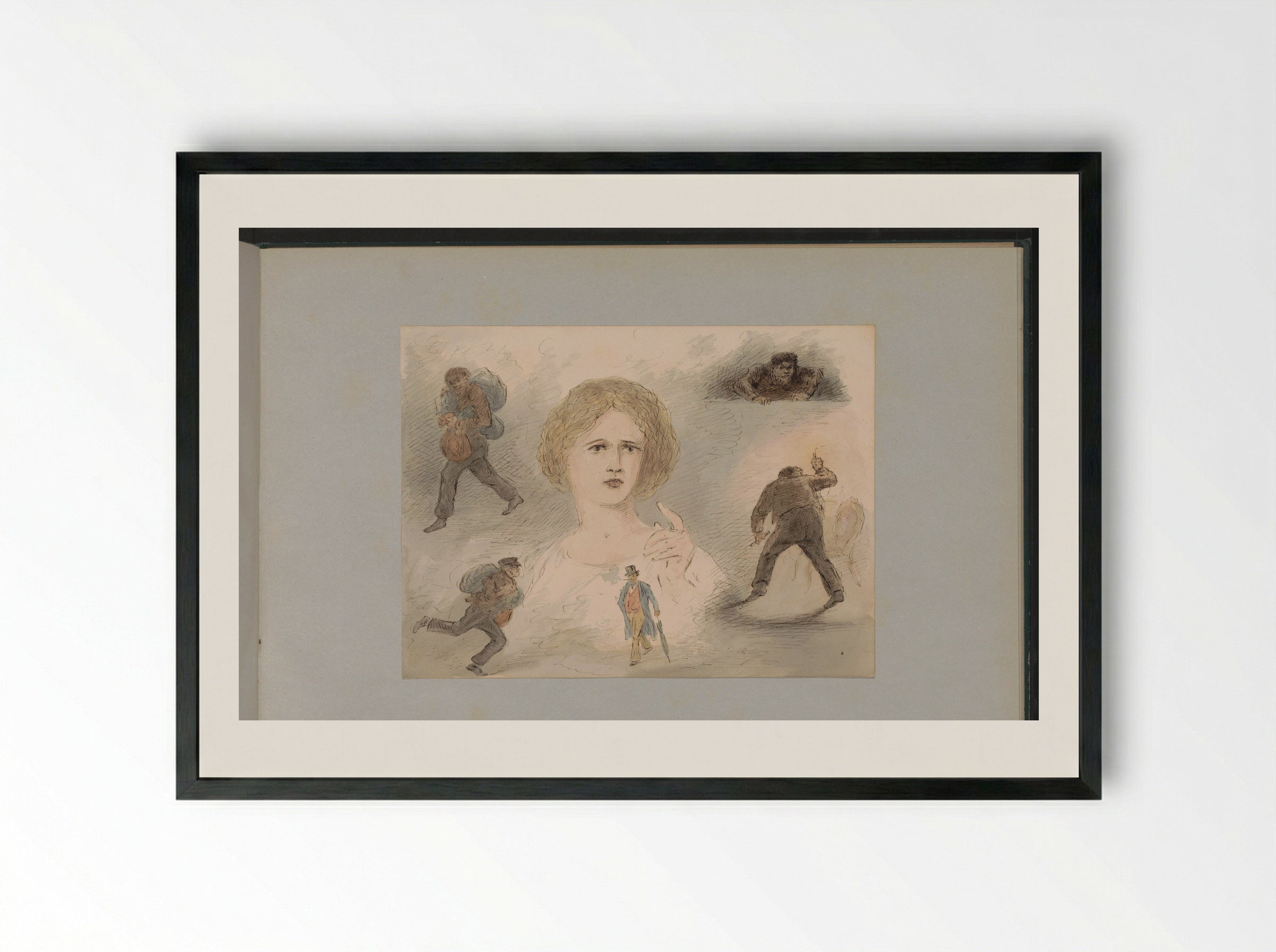 Figuurstudies - Alexander Ver Huell - Framed Print Black