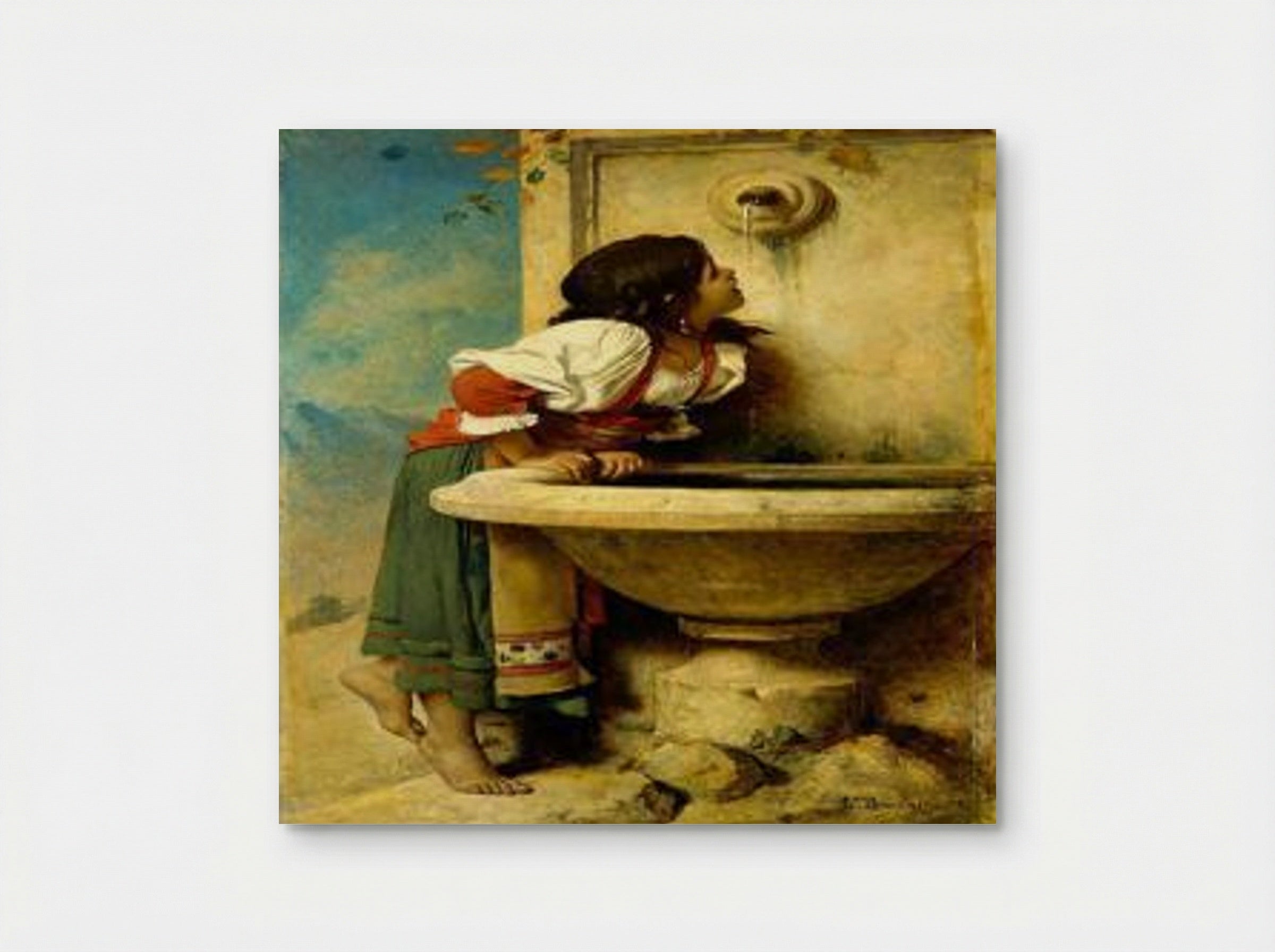 Fille romaine à la fontaine - Léon Bonnat - Poster