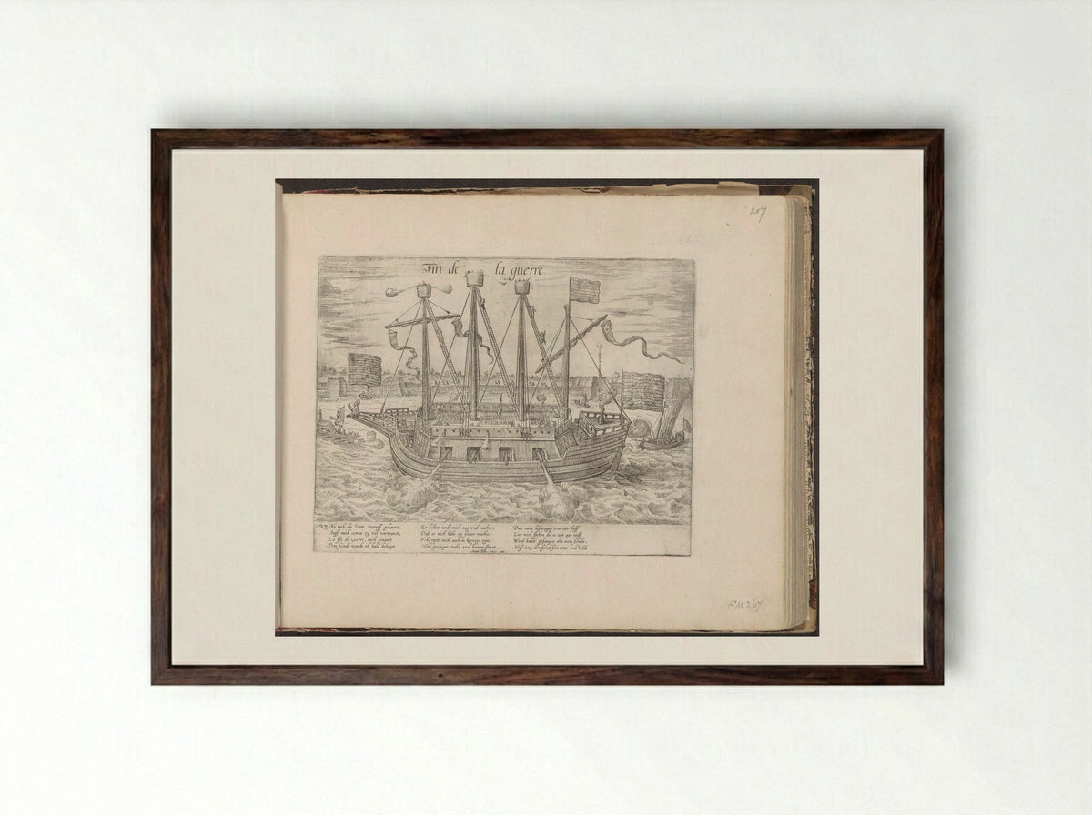 Fin de la guerre - Frans Hogenberg - Framed Print Dark Wood