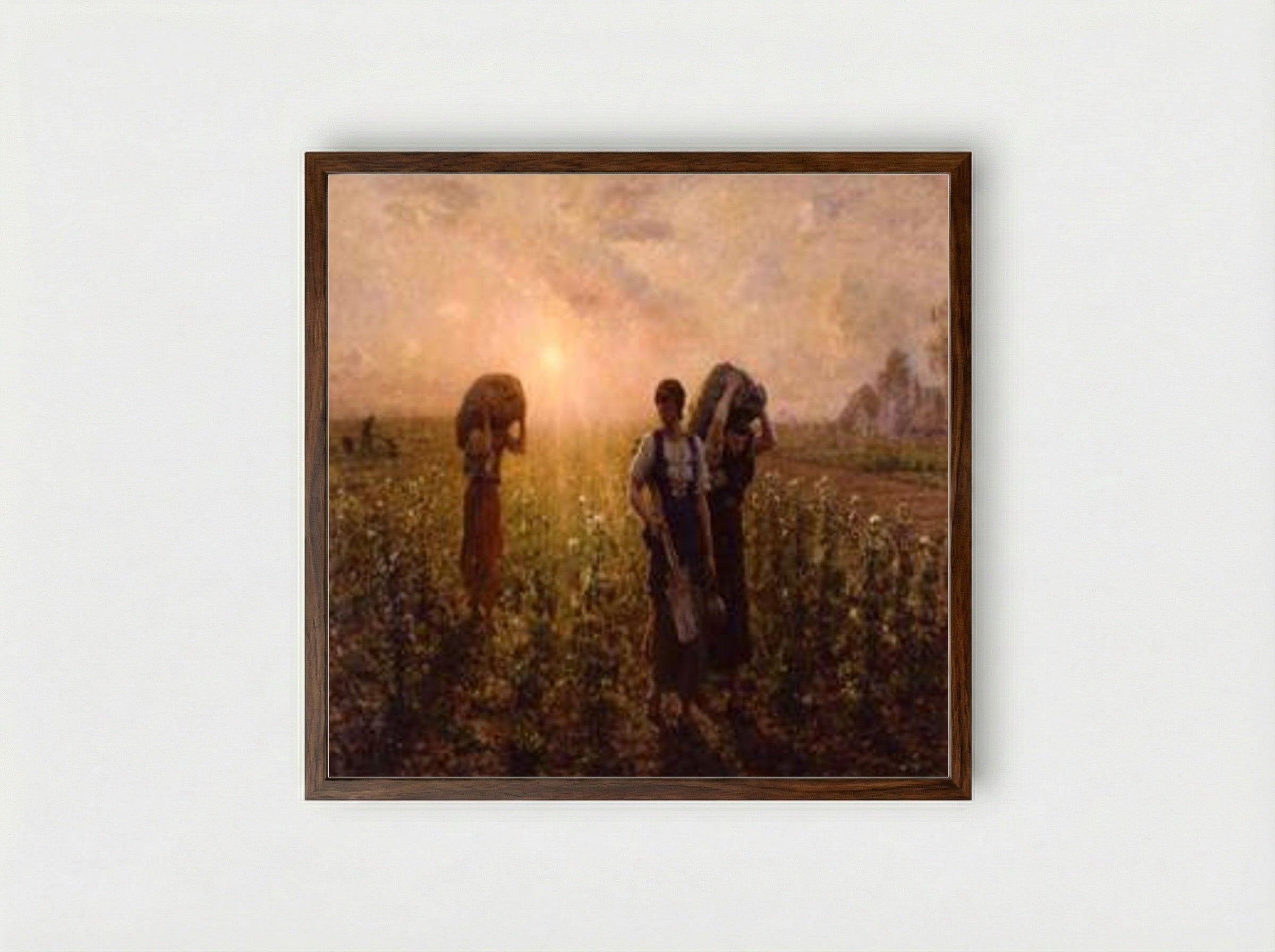 Fin du travail - Jules Breton - Framed Print Dark Wood