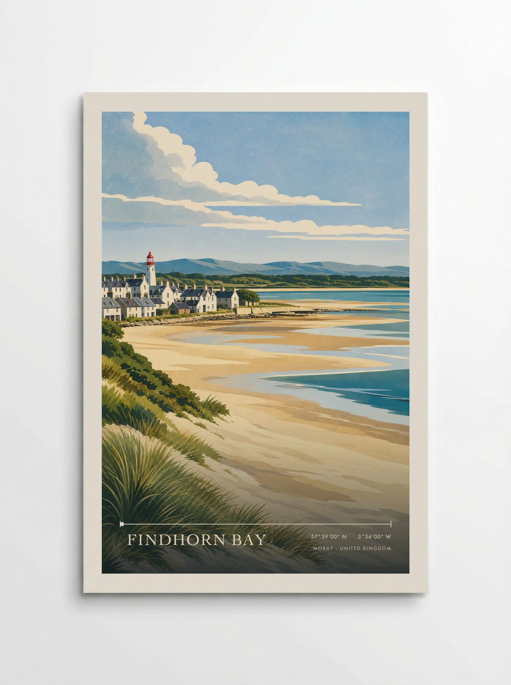 Findhorn Bay Moray United Kingdom Travel Poster - Poster
