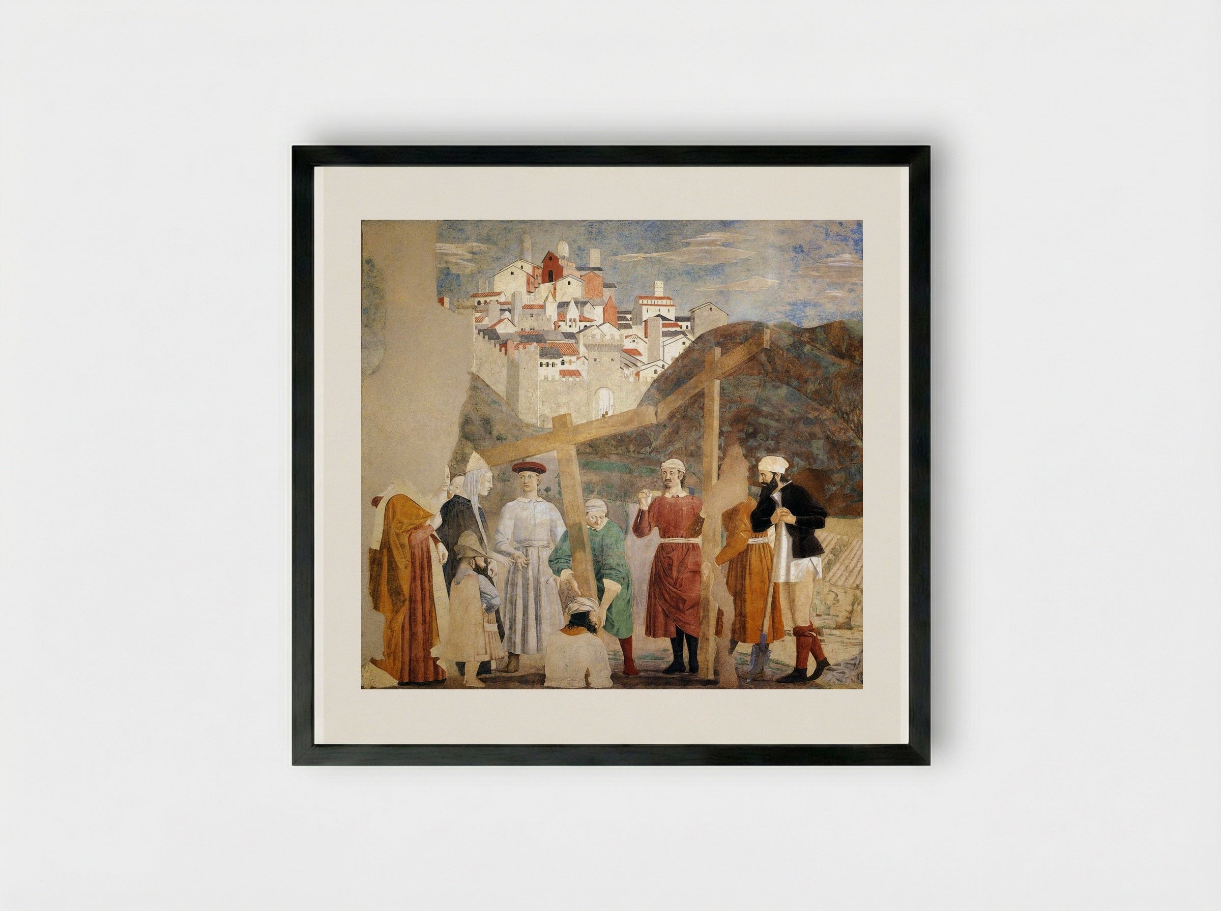 Finding of the True Cross - Piero della Francesca - Framed Print Black