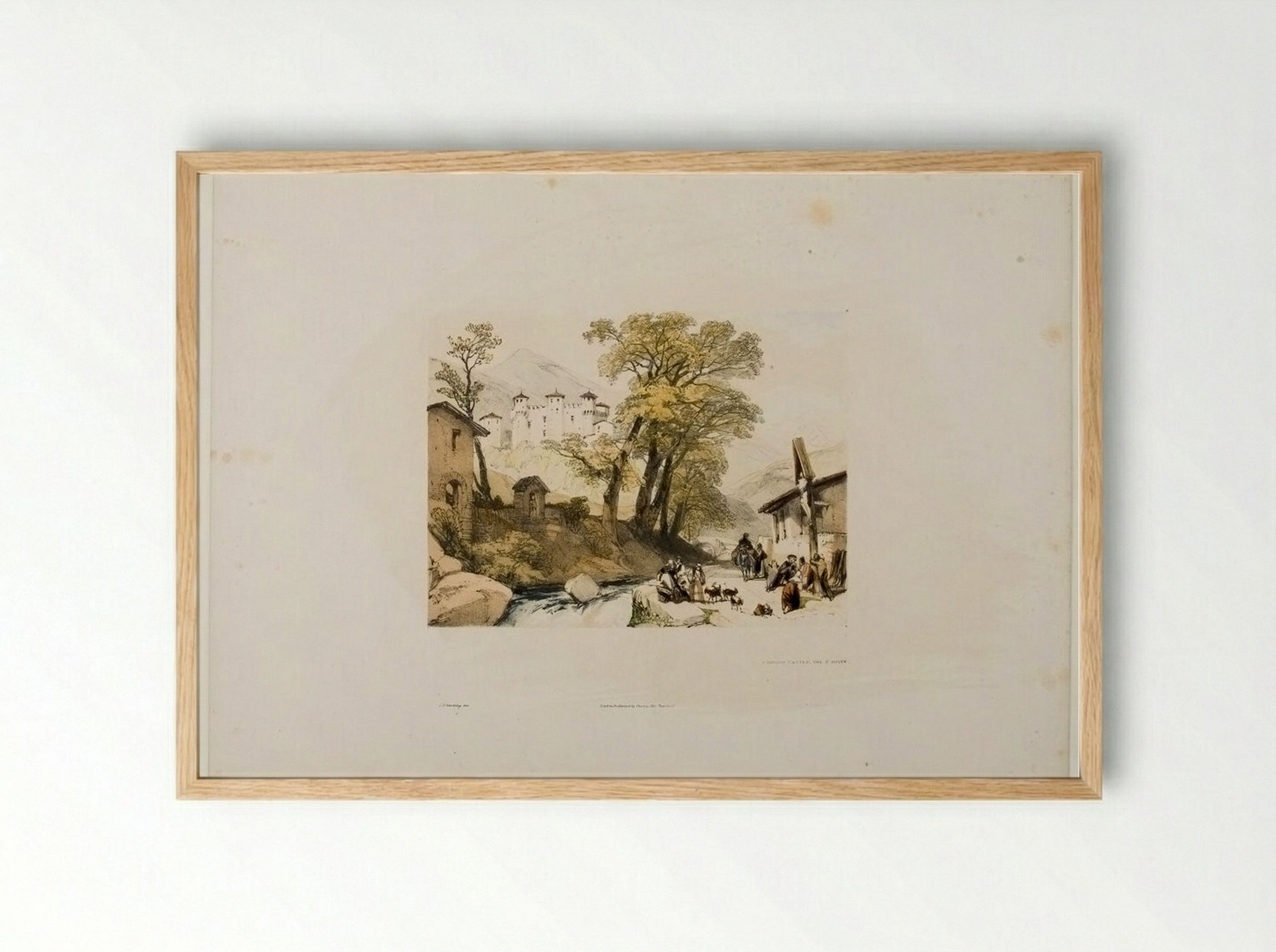 Finisso Castle, Val d'Aosta - James Duffield Harding - Framed Print Wood